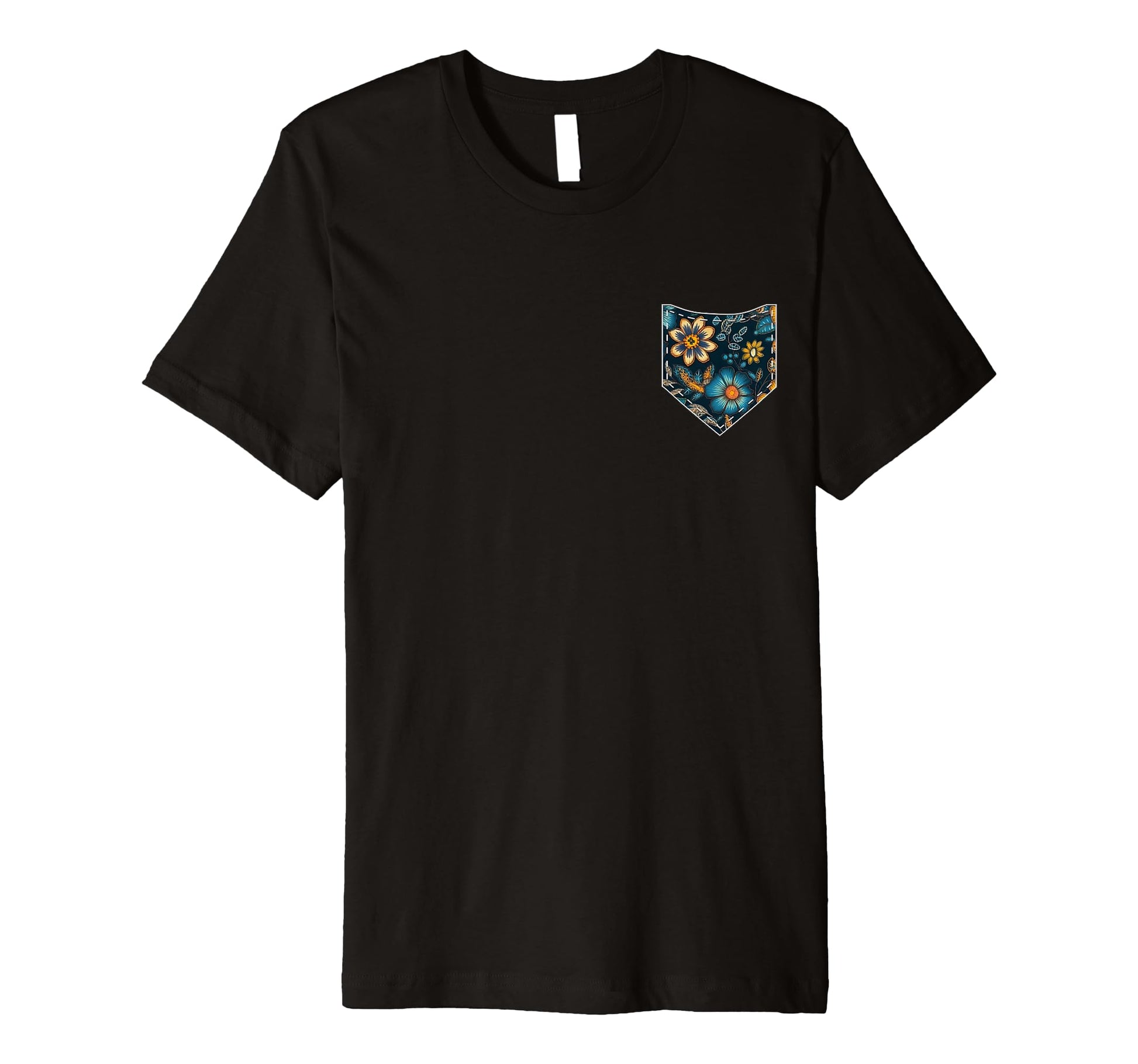 Floral Ukrainian Pocket Summer Flowers T-Shirt - Unique Graphic Men Women - T-Shirt, Sweatshirt, Hoodie