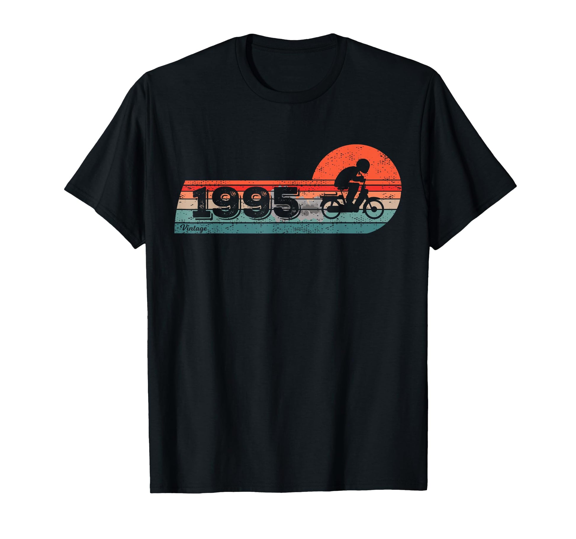 Moped Biker Cyclist 1995 Birthday T-Shirt - Unique Graphic Men Women - T-Shirt, Sweatshirt, Hoodie