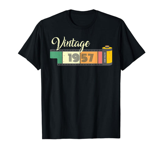 1957 Old Film Camera Lovers 66Th 67Th T-Shirt - Unique Graphic Men Women - T-Shirt, Sweatshirt, Hoodie