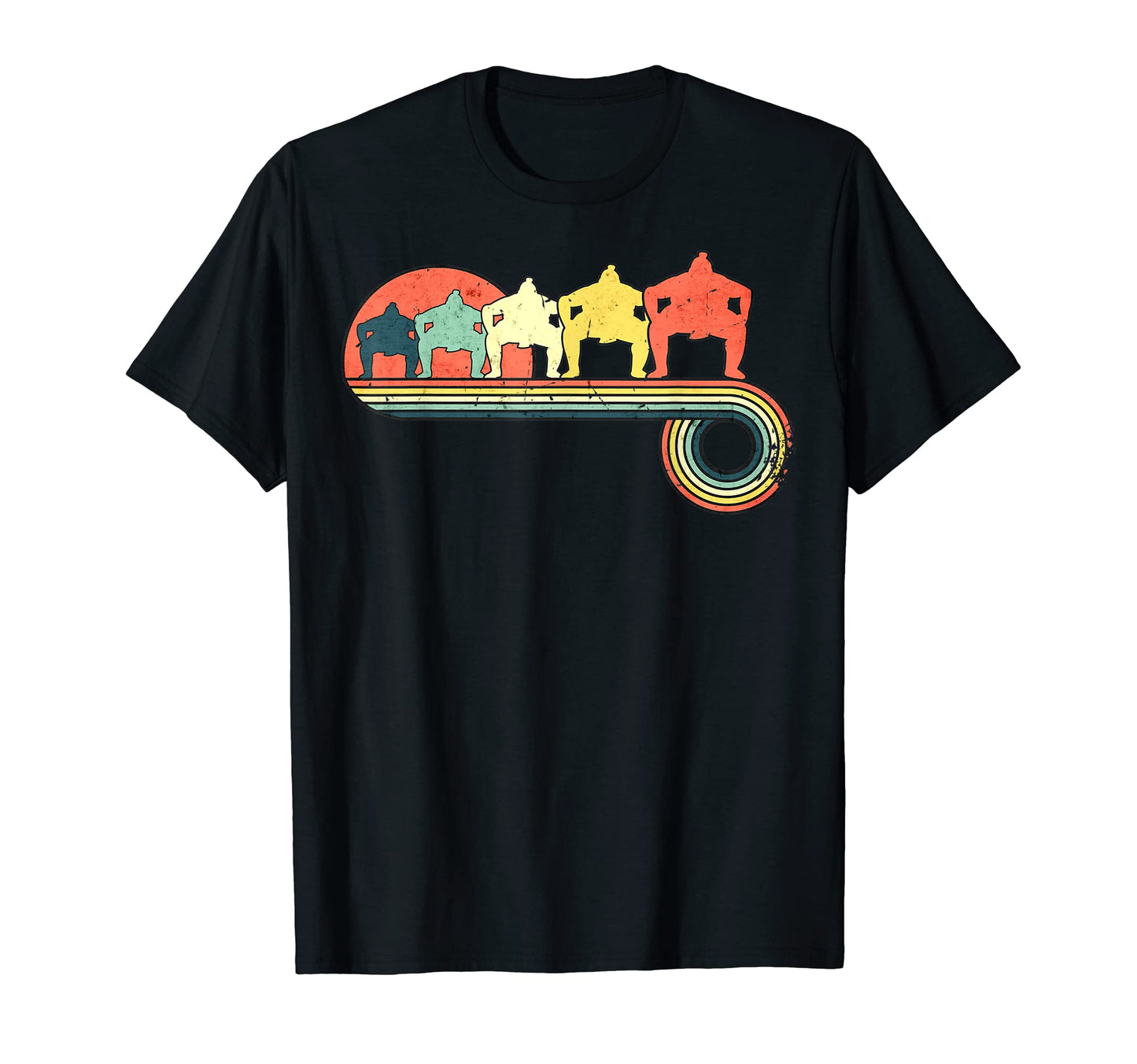 Sumo Wrestler Japan Athlete Sunset T-Shirt - Aesthetic Graphic for Adults - T-Shirt, Sweatshirt, Hoodie