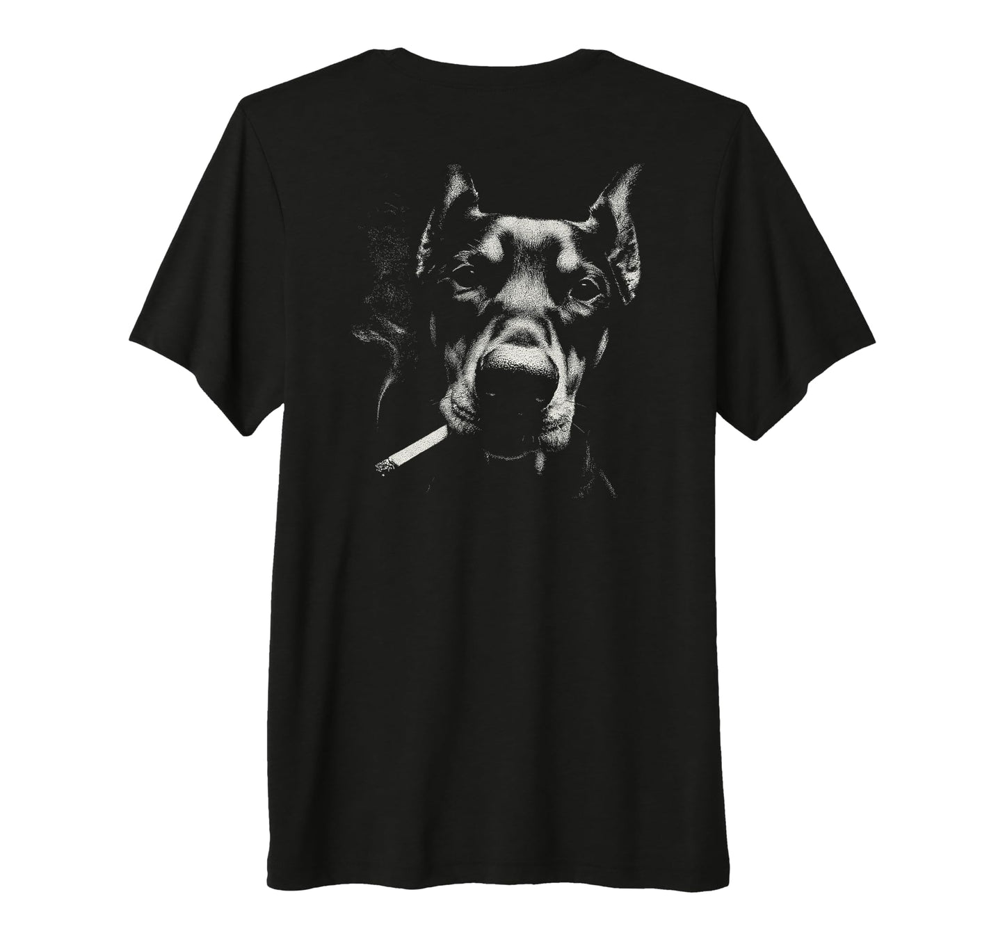 Doberman Smoking Cigarette Grunge T-Shirt - Minimalist Print for Adults - T-Shirt, Sweatshirt, Hoodie