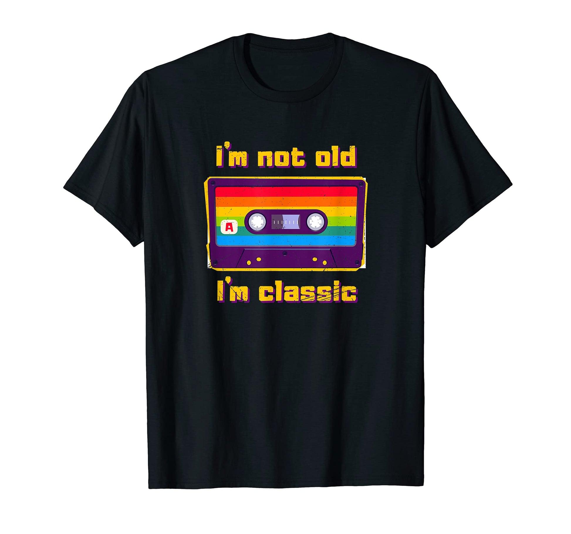 Im Not Old Im Cassette Rainbow T-Shirt - Casual Everyday Wear for Adults - T-Shirt, Sweatshirt, Hoodie