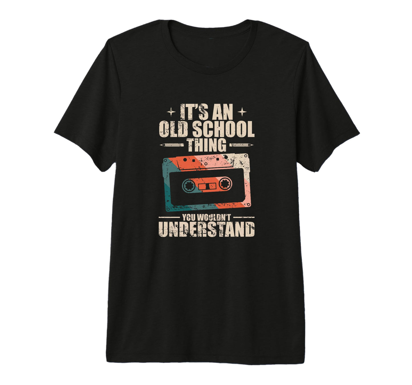It S Old School Thing Music Tri Blend T-Shirt - Novelty Apparel for Adults - T-Shirt, Sweatshirt, Hoodie