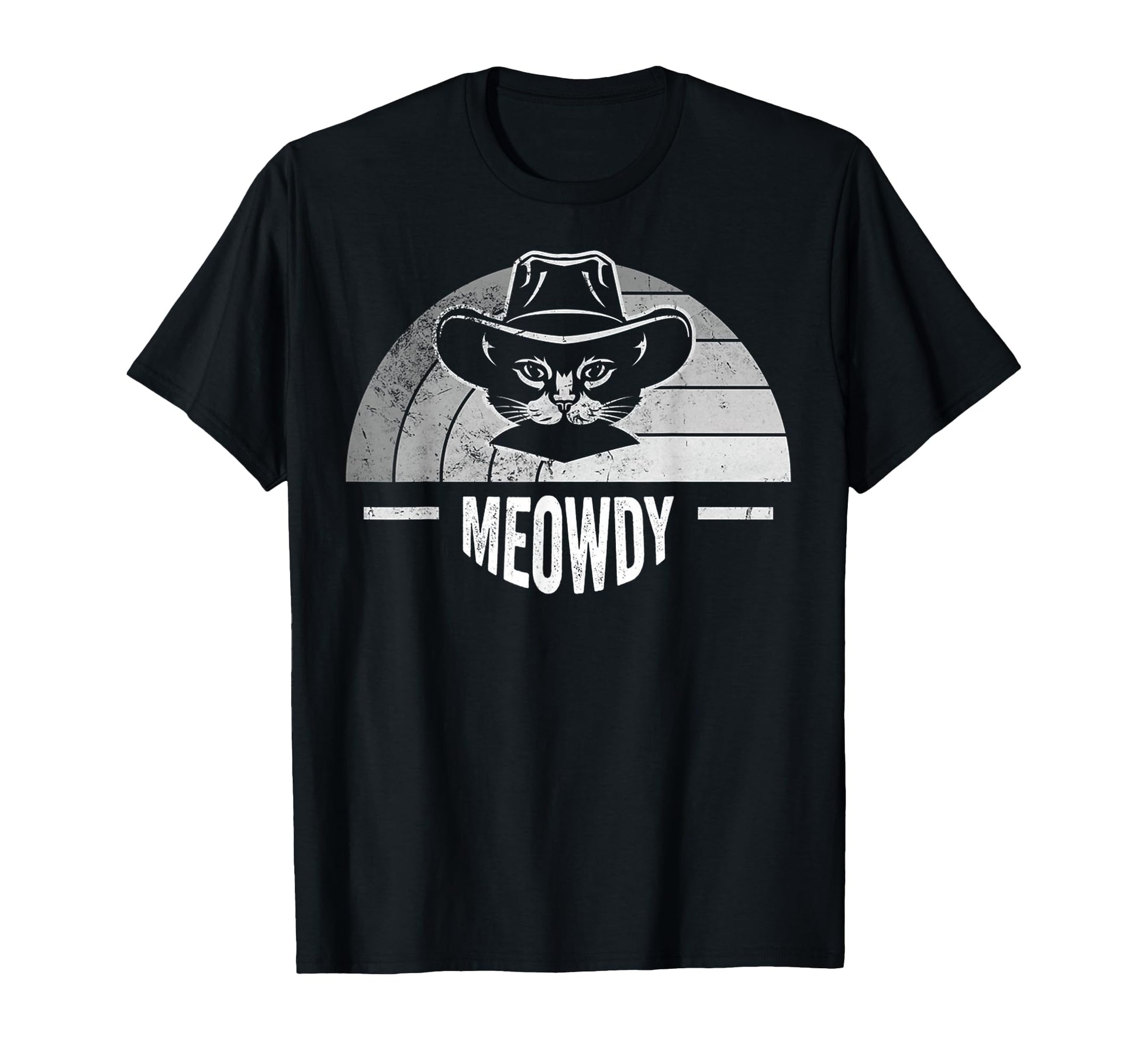 Meowdy Funny Cat Cowboy T-Shirt - Minimalist Print Unisex - T-Shirt, Sweatshirt, Hoodie