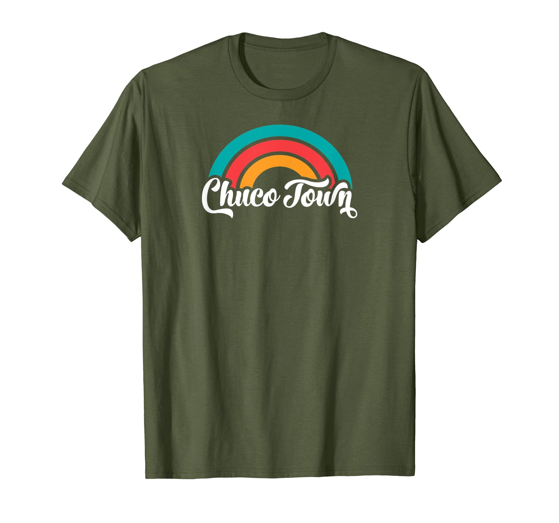 Chuco Town El Paso Tx Script Rainbow T-Shirt - Novelty Apparel for Adults - T-Shirt, Sweatshirt, Hoodie