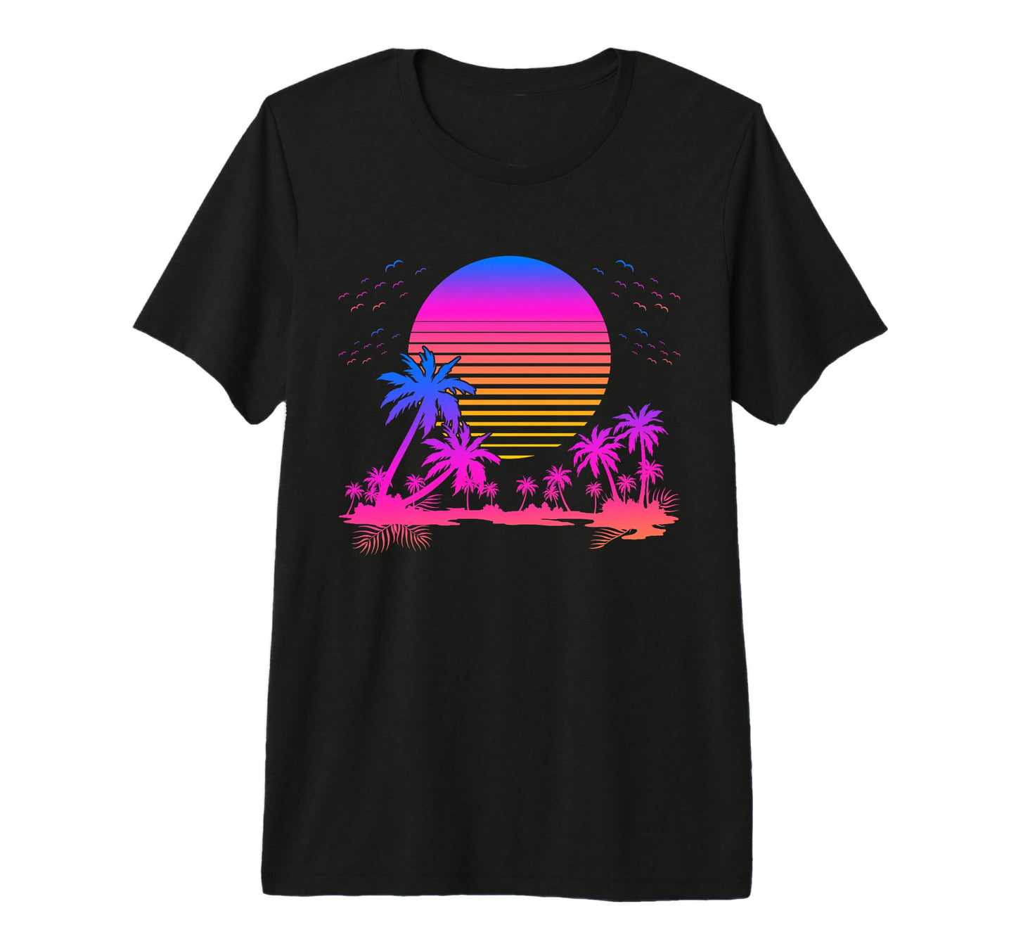 Synthwave Summer 1980S Art Palm Trees T-Shirt - Aesthetic Graphic Unisex - T-Shirt, Sweatshirt, Hoodie