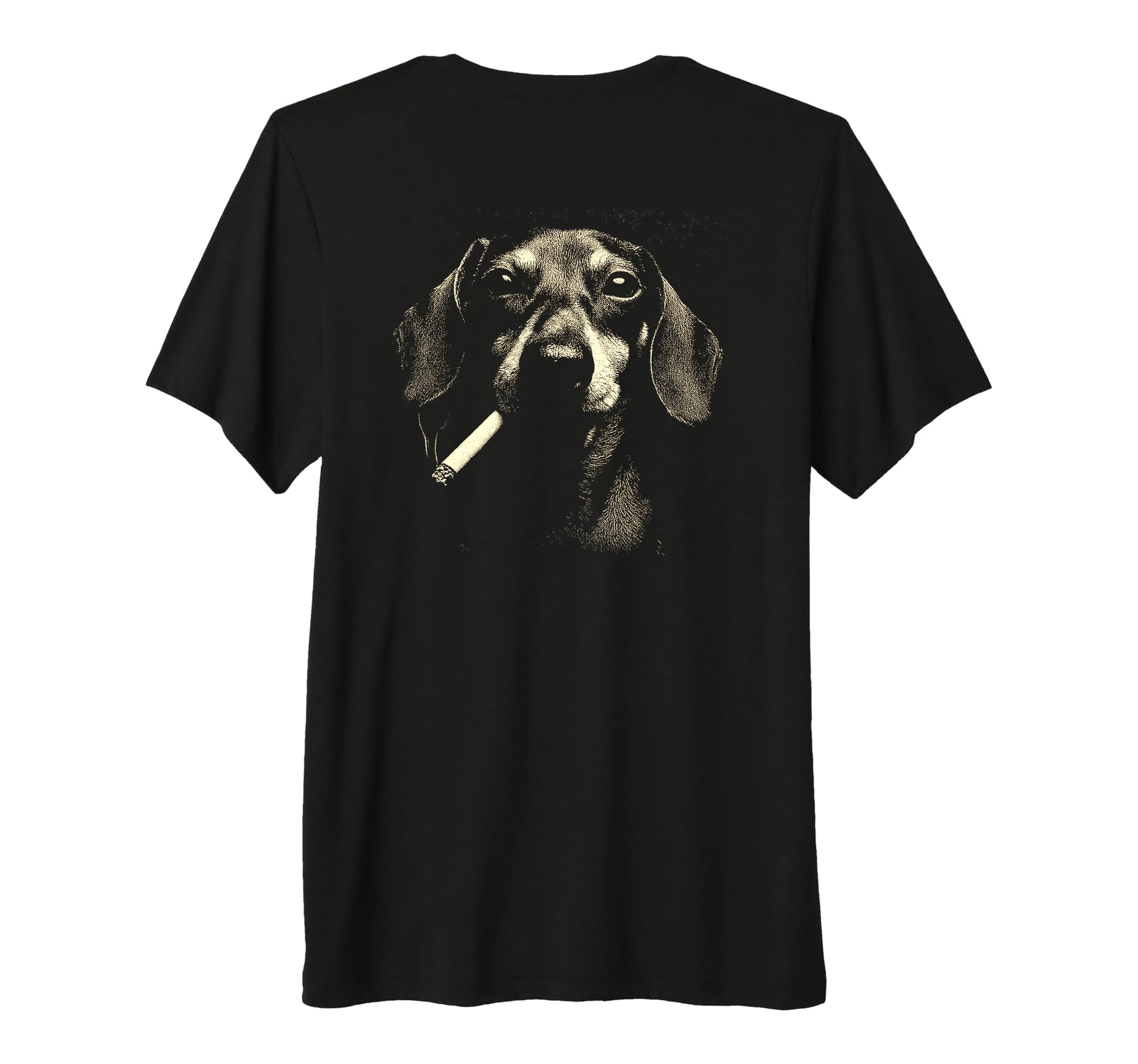 Dachshund Smoking Cigarette Grunge T-Shirt - Novelty Apparel Men Women - T-Shirt, Sweatshirt, Hoodie