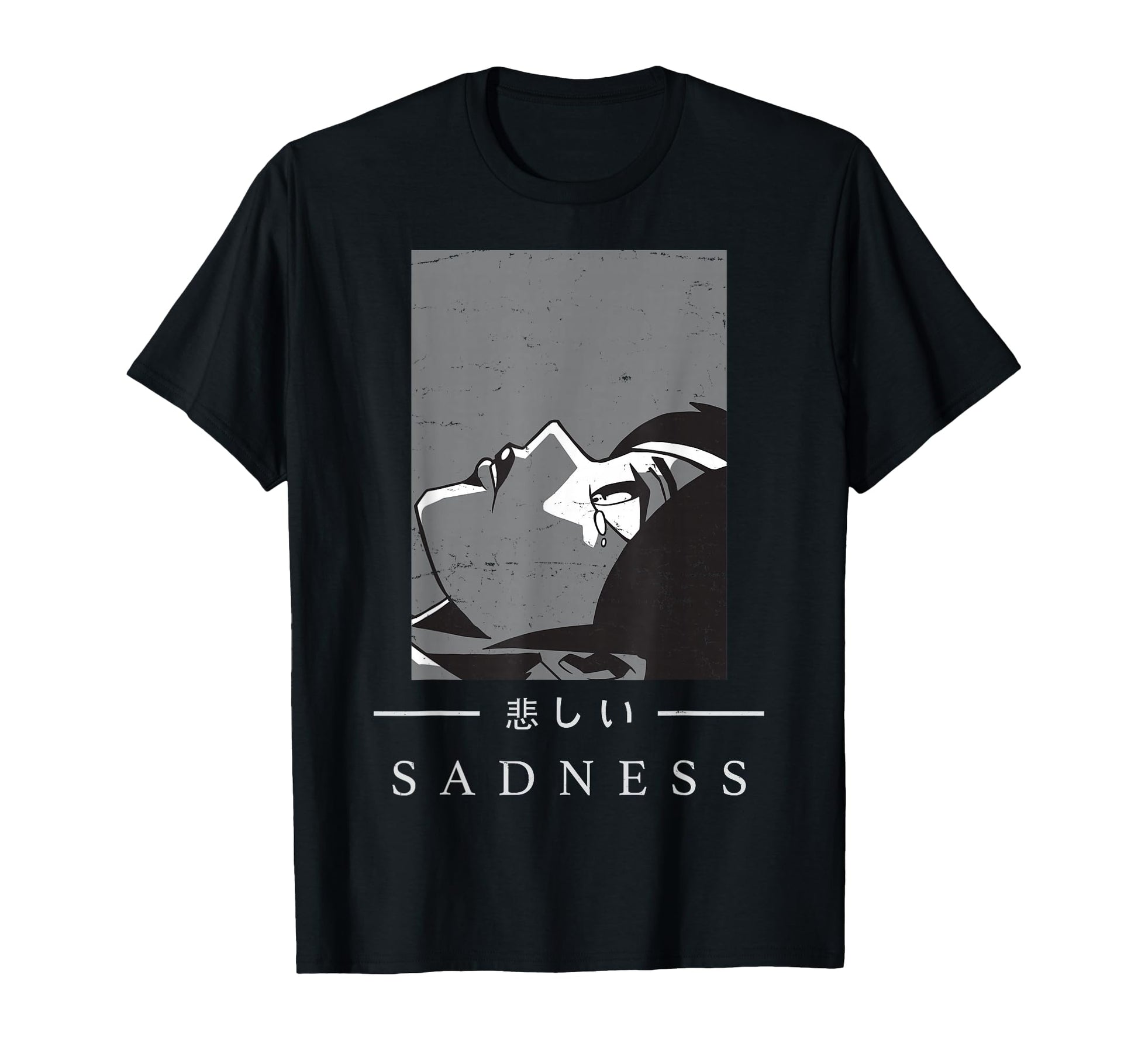 Anime Sad Japanese Art Aesthetic T-Shirt - Aesthetic Graphic for Adults - T-Shirt, Sweatshirt, Hoodie