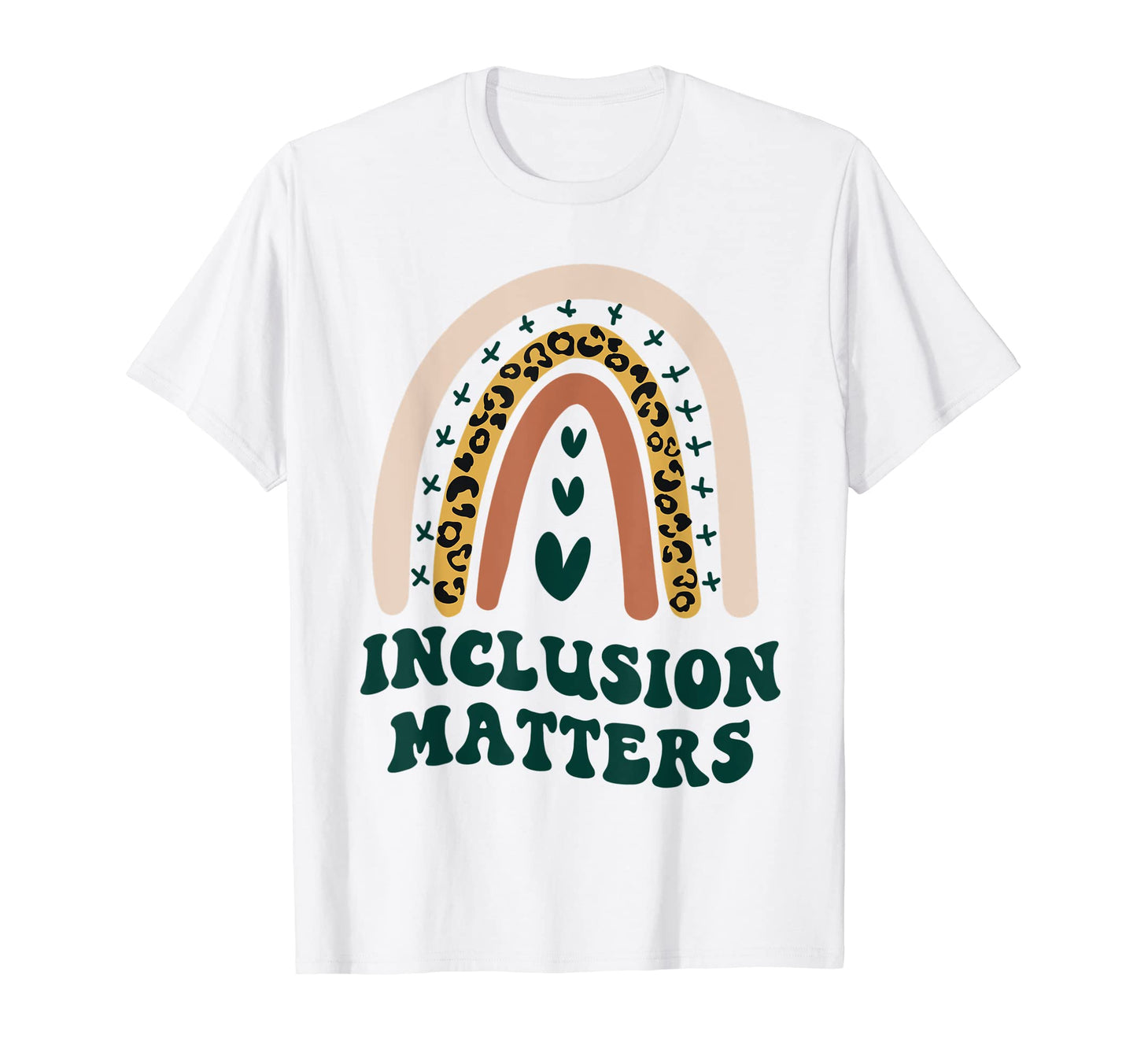 Inclusion Matters Boho Rainbow Leopard T-Shirt - Graphic Print Men Women - T-Shirt, Sweatshirt, Hoodie