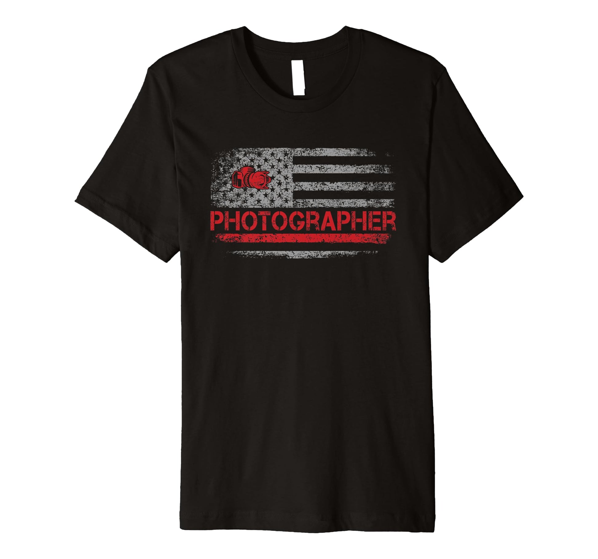 Photographer Usa American Flag T-Shirt - Fun Novelty Design for Adults - T-Shirt, Sweatshirt, Hoodie