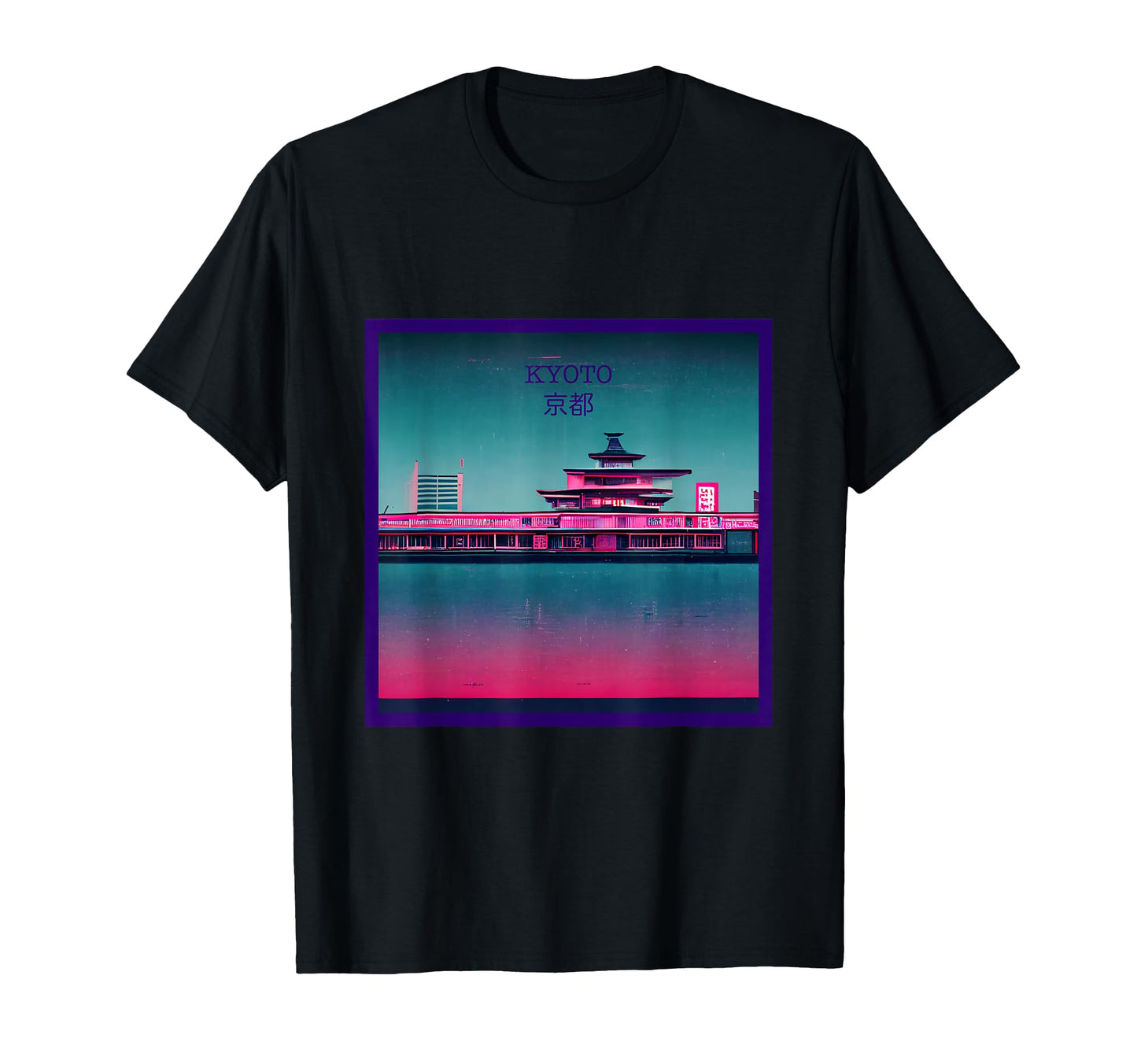 Vaporwave City Kyoto Aesthetic T-Shirt - Custom Art Print for Adults - T-Shirt, Sweatshirt, Hoodie