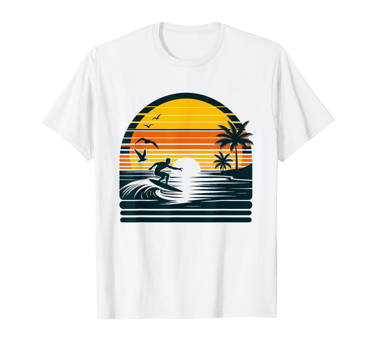 Surfer Surfing Surf Beach Hawaiian Sunset T-Shirt - Graphic Print Unisex - T-Shirt, Sweatshirt, Hoodie
