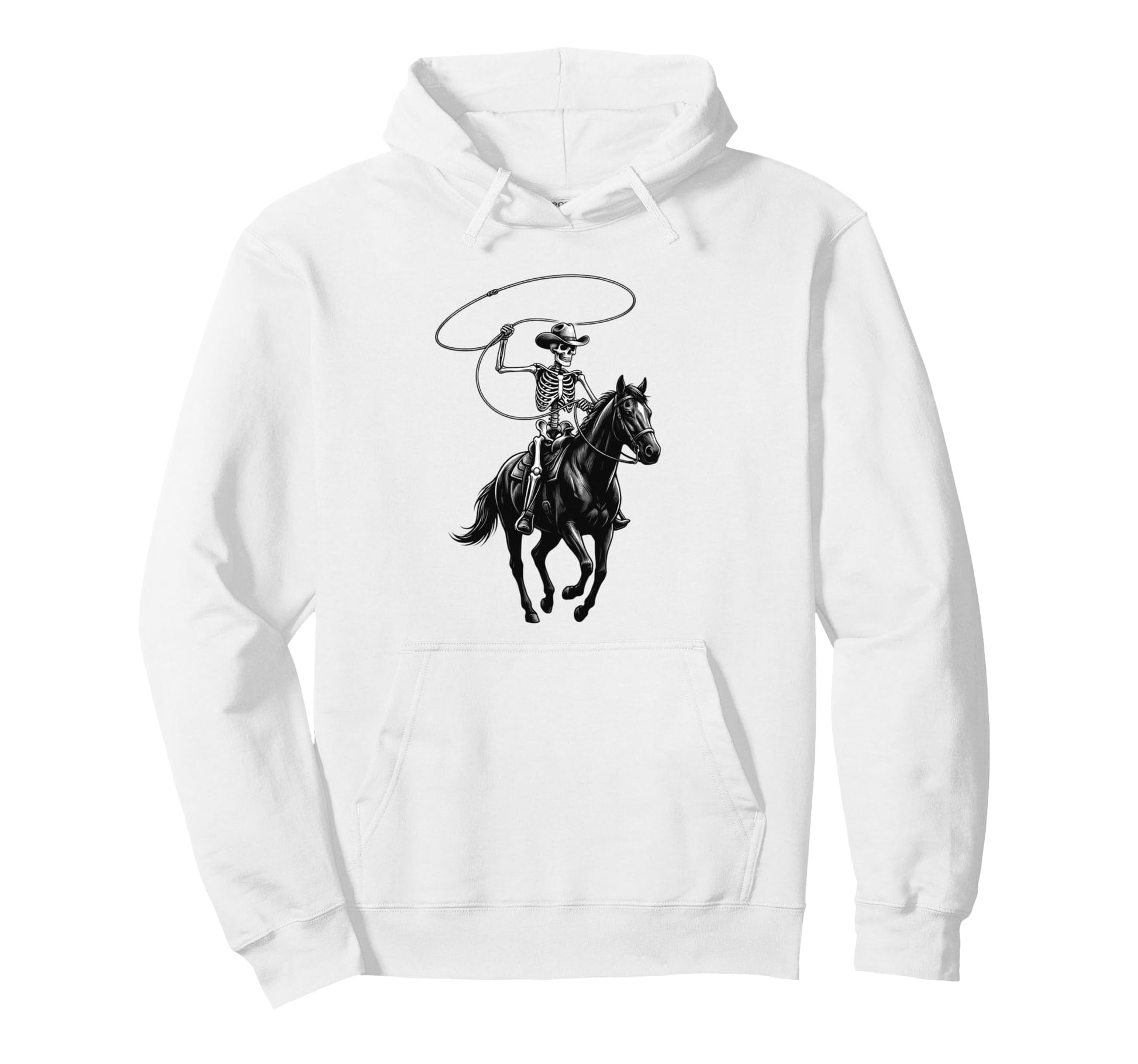 Rodeo Cowboy Skeleton Dark Western Hoodie - Aesthetic Graphic Men Women - T-Shirt, Sweatshirt, Hoodie