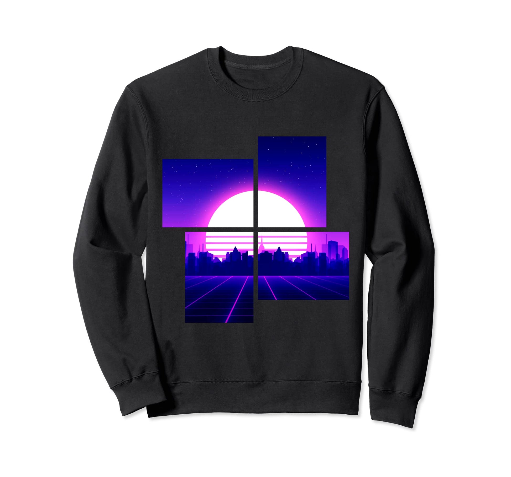 Vaporwave Aesthetic Sunset City Sweatshirt - Aesthetic Graphic Men Women - T-Shirt, Sweatshirt, Hoodie