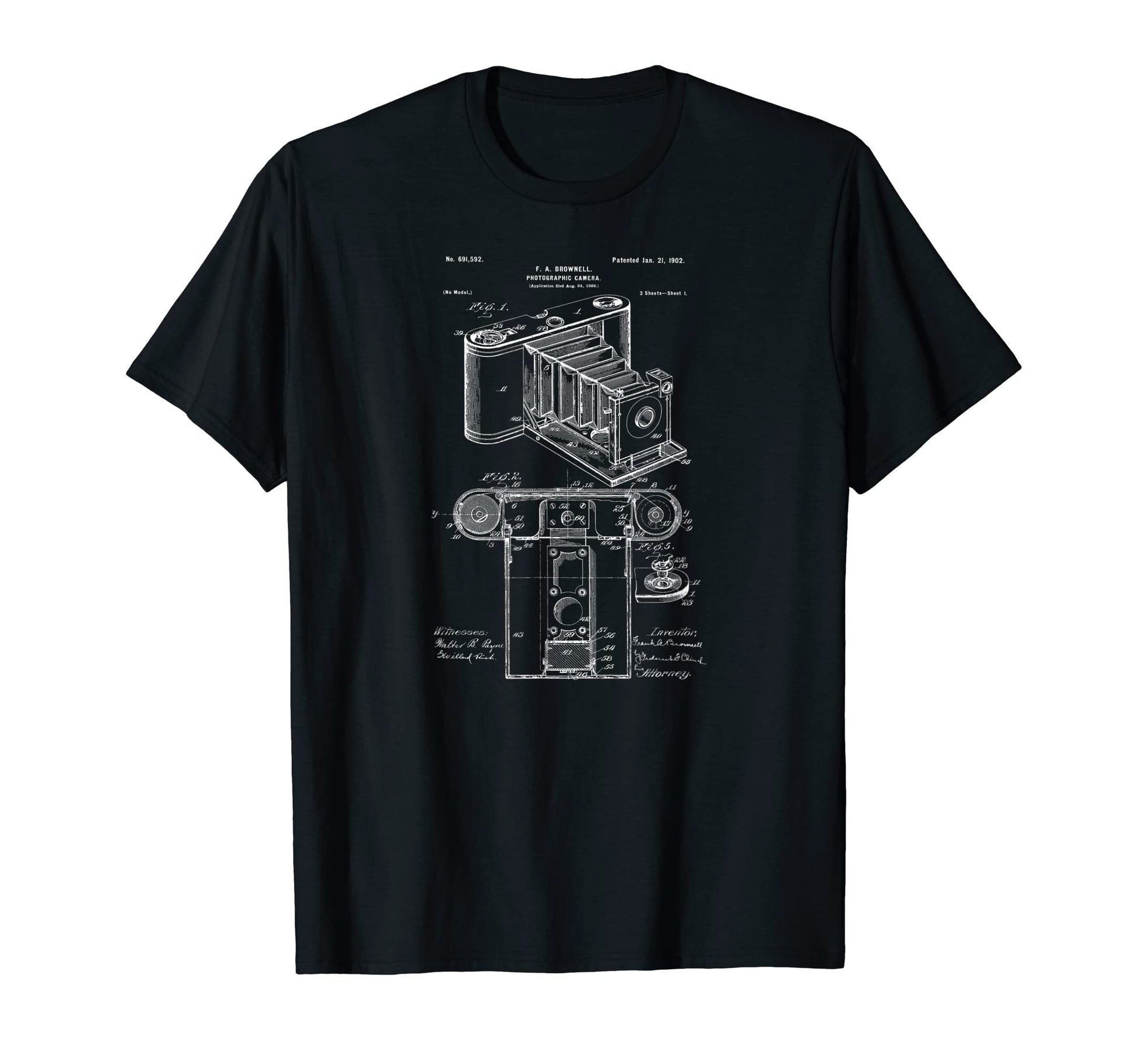 Patent 1902 Camera Photographer Gift T-Shirt - Novelty Apparel Unisex - T-Shirt, Sweatshirt, Hoodie