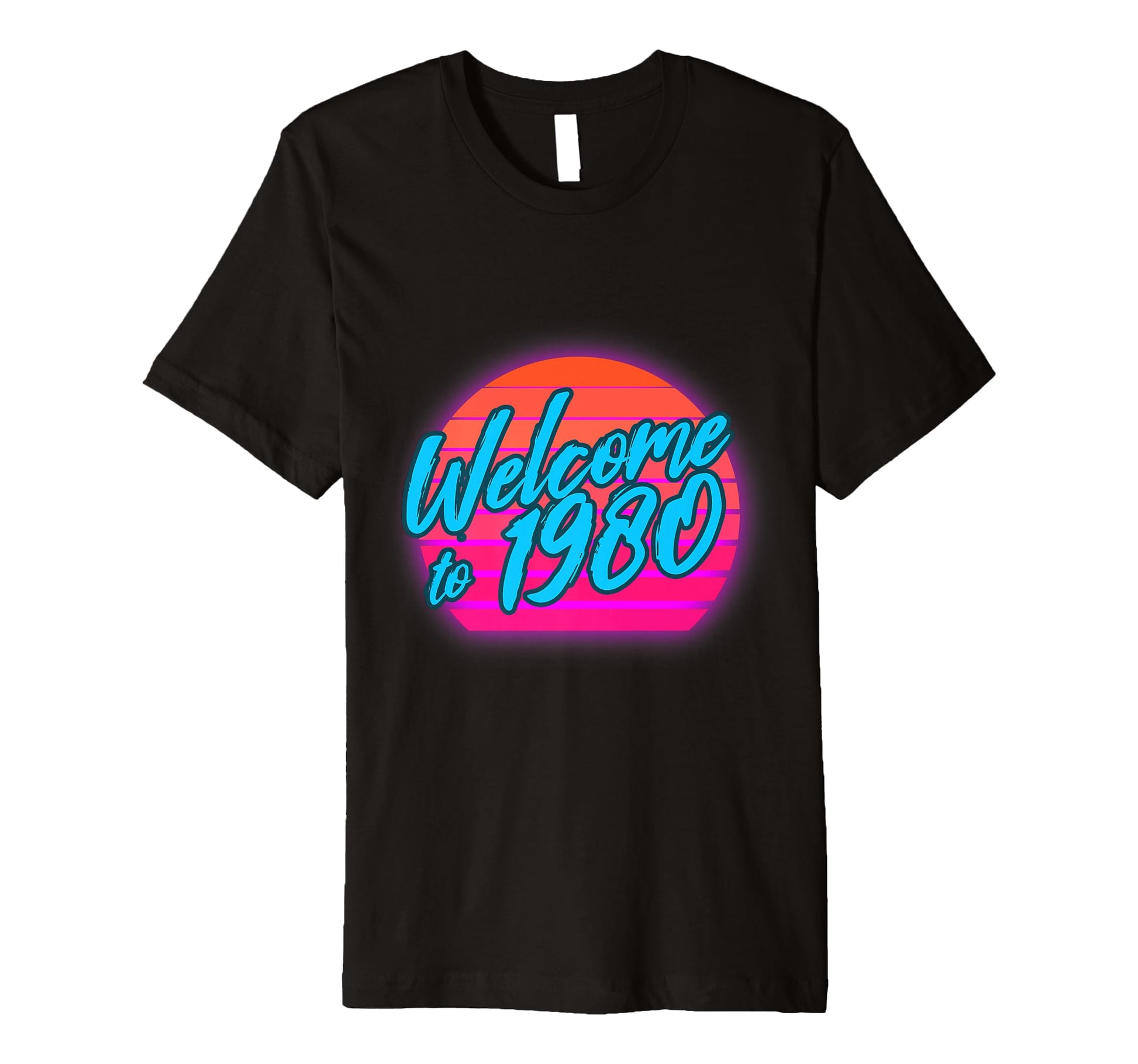 Welcome To 1980 Synthwave Sunset 80S T-Shirt - Minimalist Print Unisex - T-Shirt, Sweatshirt, Hoodie