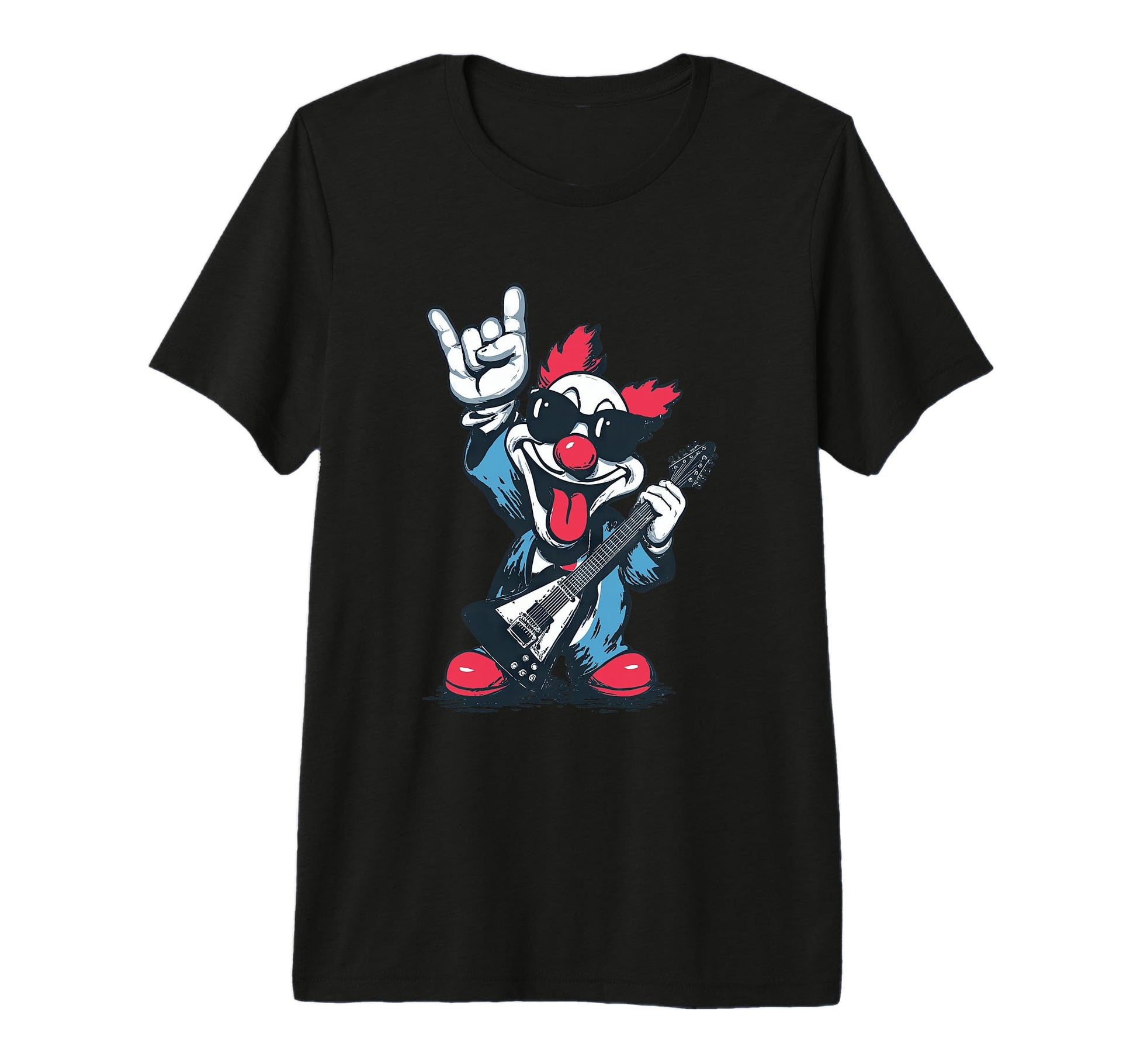 Funny Clown Guitarist Rock Music T-Shirt - Minimalist Print for Adults - T-Shirt, Sweatshirt, Hoodie