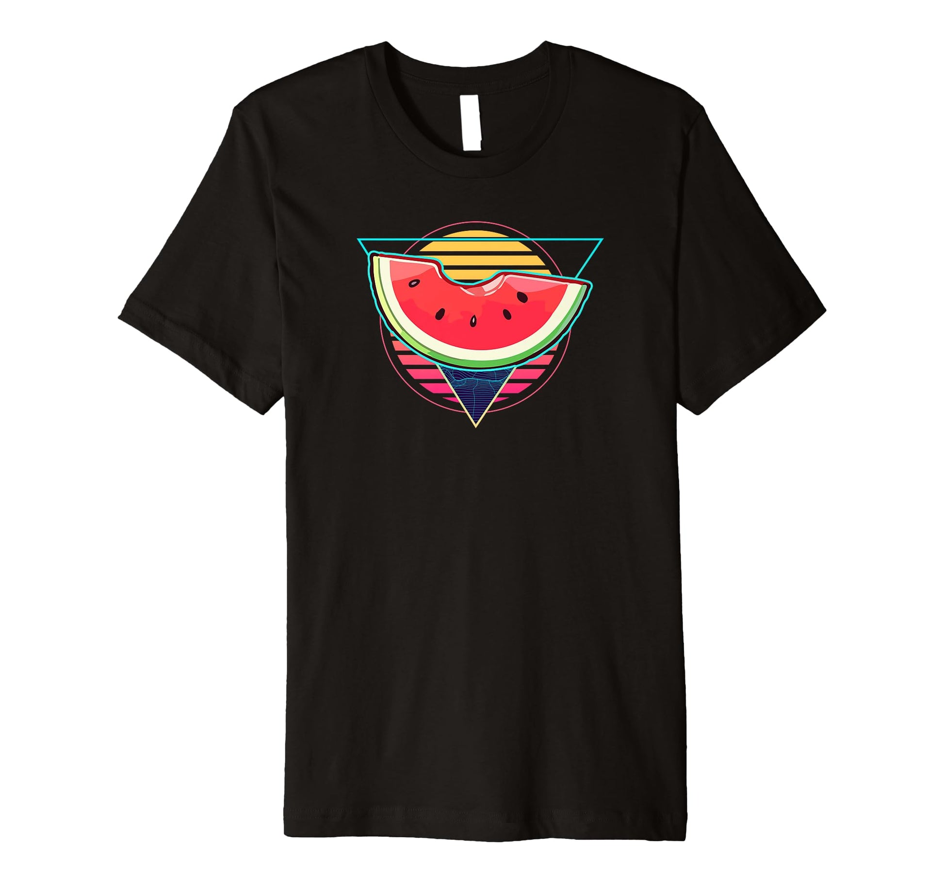 Futuristic Watermelon Vaporwave T-Shirt - Custom Art Print Unisex - T-Shirt, Sweatshirt, Hoodie
