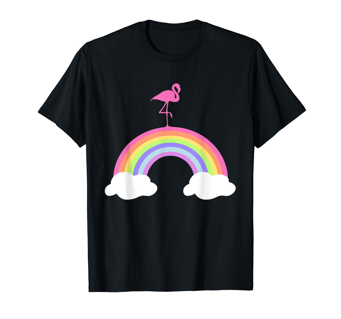 Flamingo Rainbow T-Shirt - Minimalist Print Men Women - T-Shirt, Sweatshirt, Hoodie