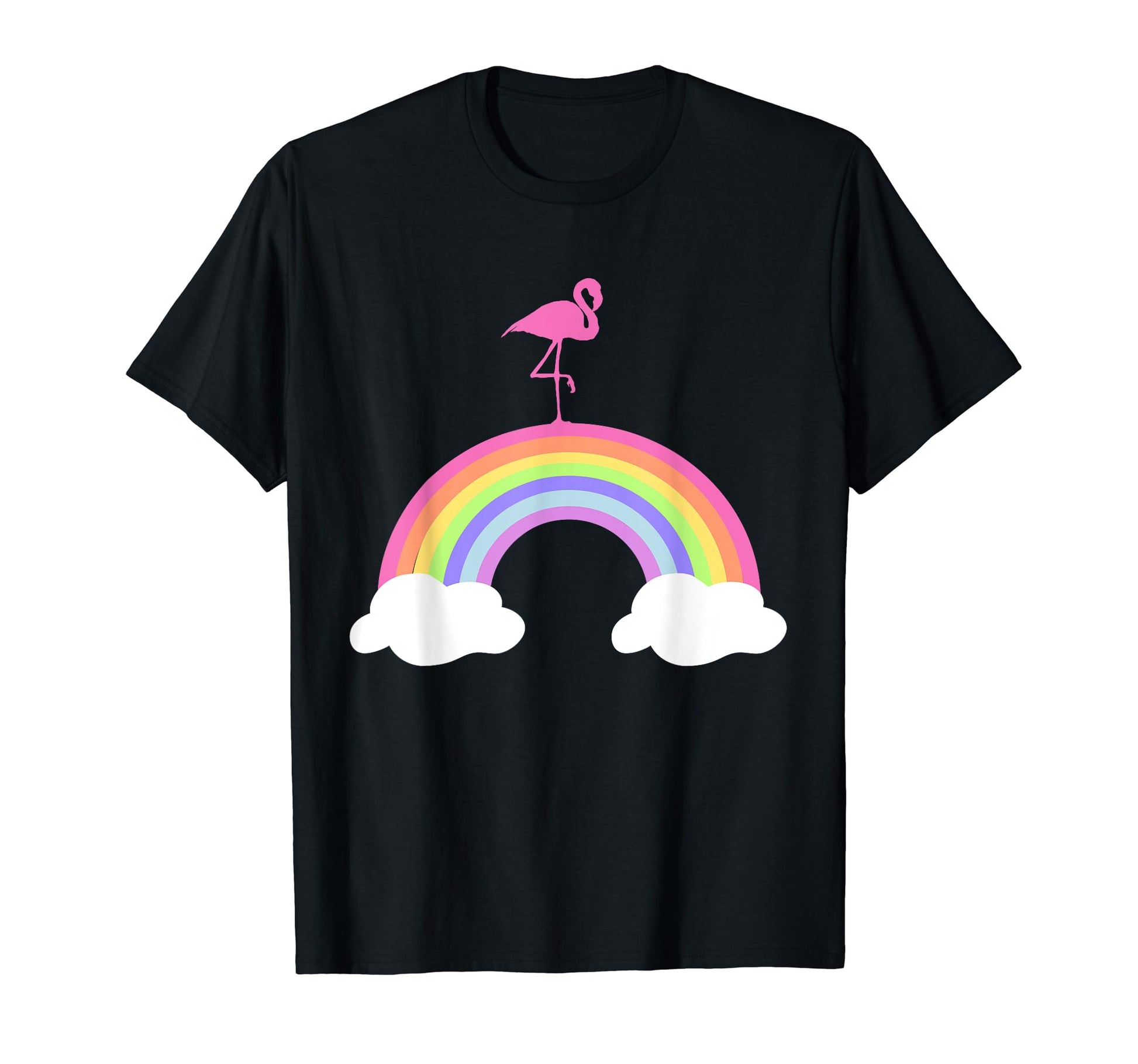 Flamingo Rainbow T-Shirt - Minimalist Print Men Women - T-Shirt, Sweatshirt, Hoodie