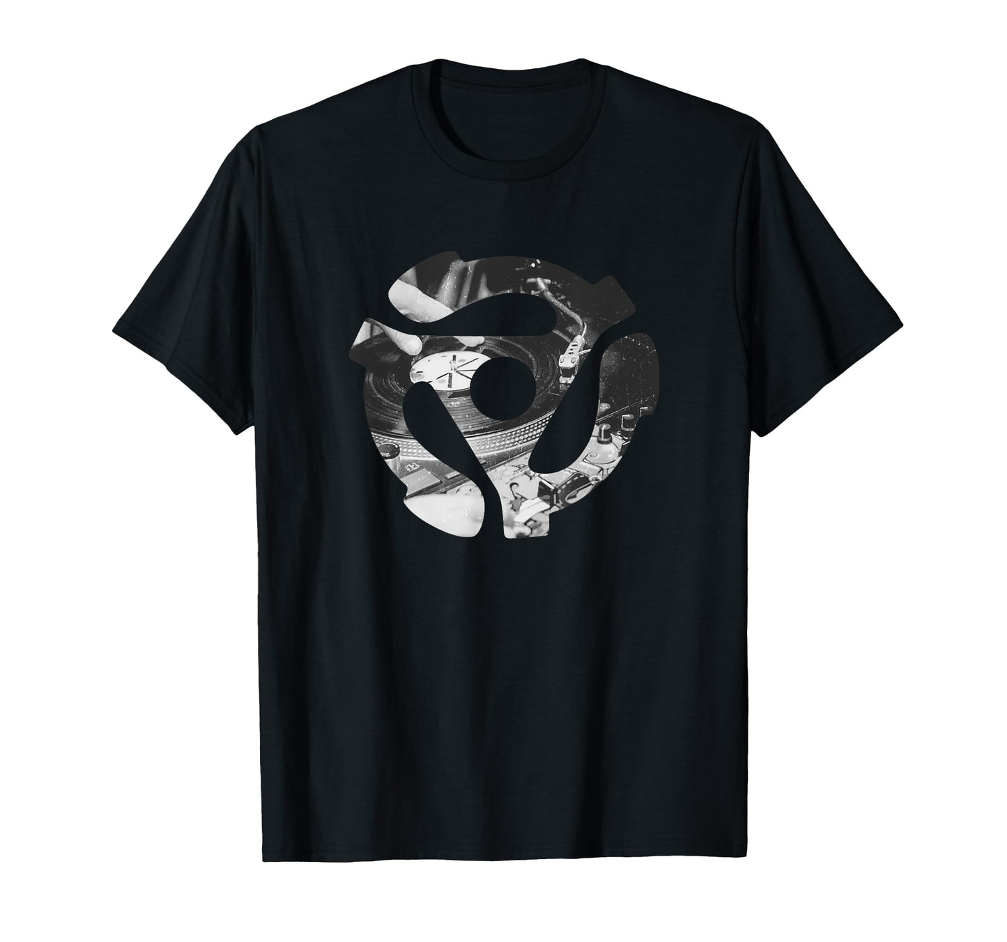 45 Rpm Record Adapter Insert Dj T-Shirt - Trendy Graphic for Adults - T-Shirt, Sweatshirt, Hoodie