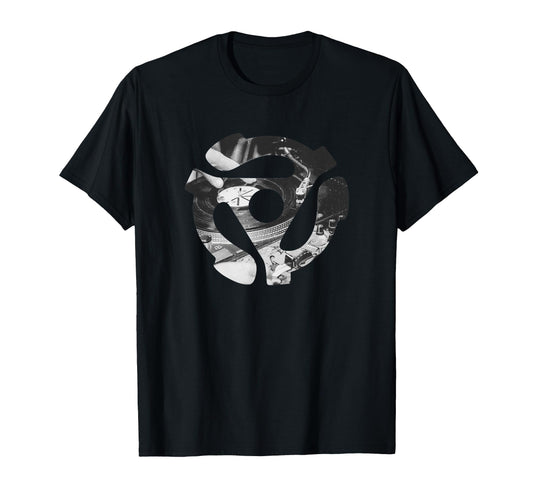 45 Rpm Record Adapter Insert Dj T-Shirt - Trendy Graphic for Adults - T-Shirt, Sweatshirt, Hoodie
