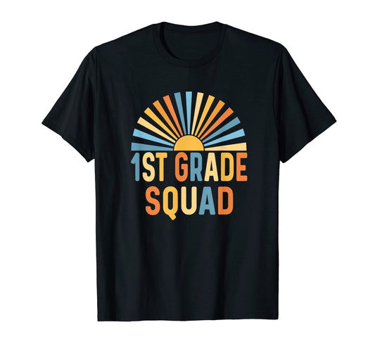 1St Grade Squad Teacher Rainbow Heart T-Shirt - Unique Graphic Men Women - T-Shirt, Sweatshirt, Hoodie