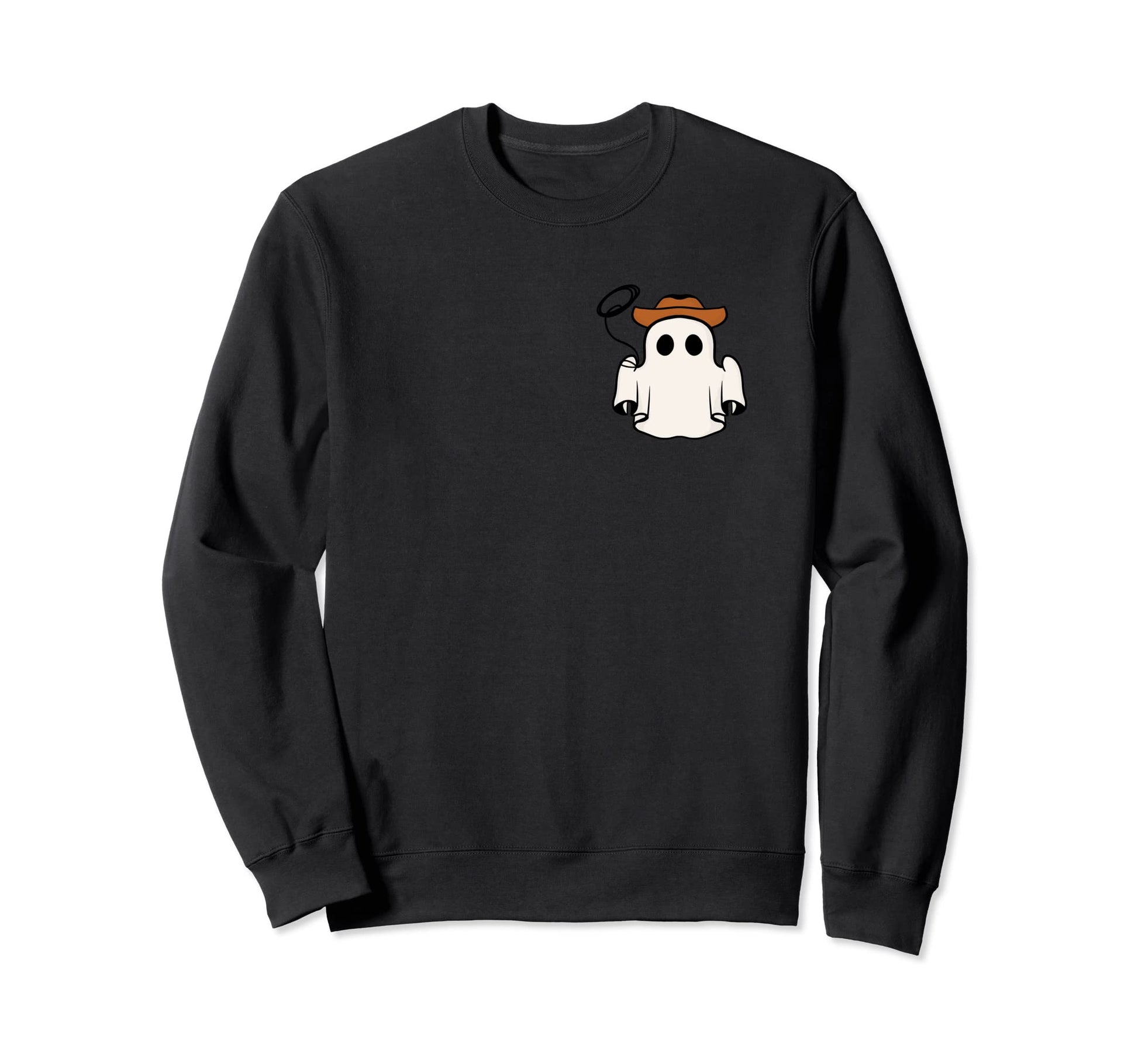 Cowboy Ghost Halloween Autumn Sweatshirt - Aesthetic Graphic for Adults - T-Shirt, Sweatshirt, Hoodie