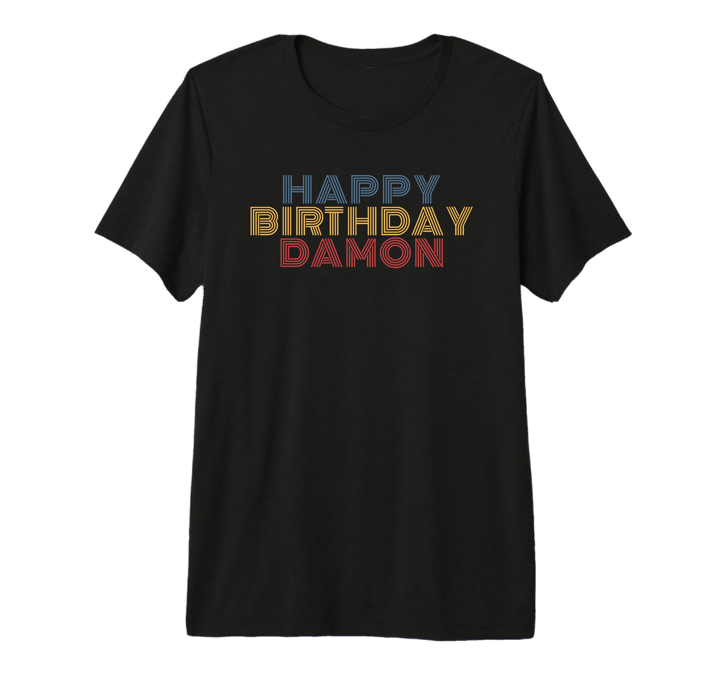 Happy Birthday Damon Personalized Name T-Shirt - Custom Art Print Unisex - T-Shirt, Sweatshirt, Hoodie