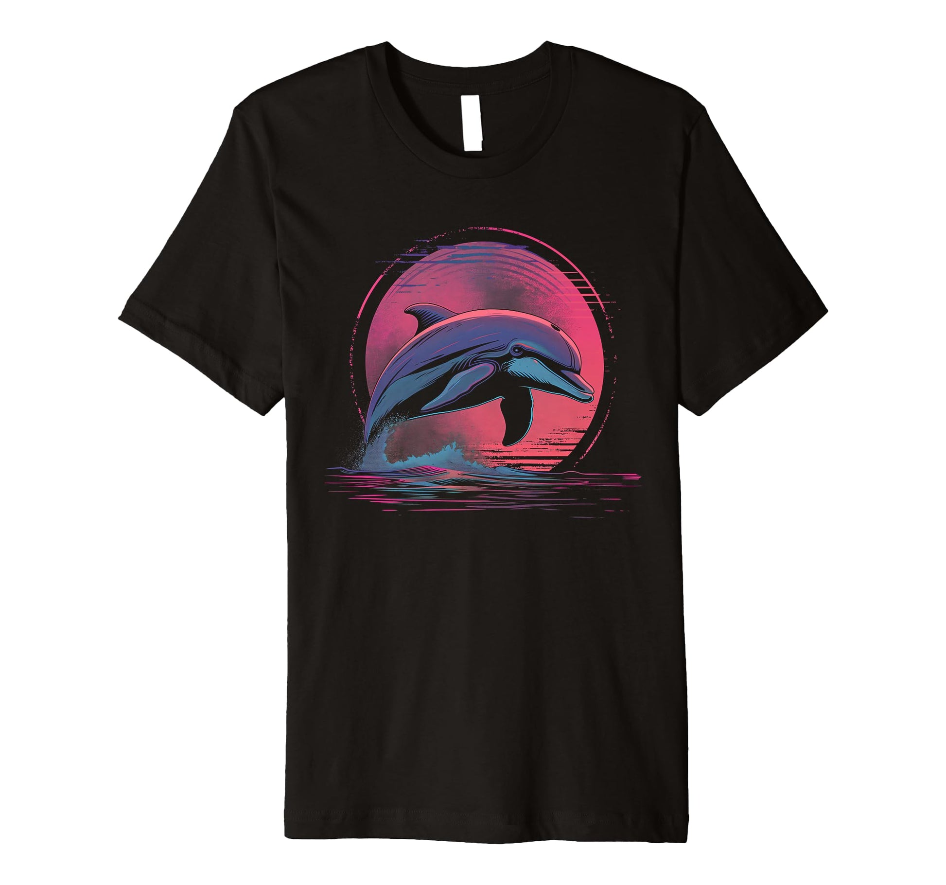 Dolphin Vaporwave Synthwave 80S 90S Beach T-Shirt - Graphic Print Men Women - T-Shirt, Sweatshirt, Hoodie