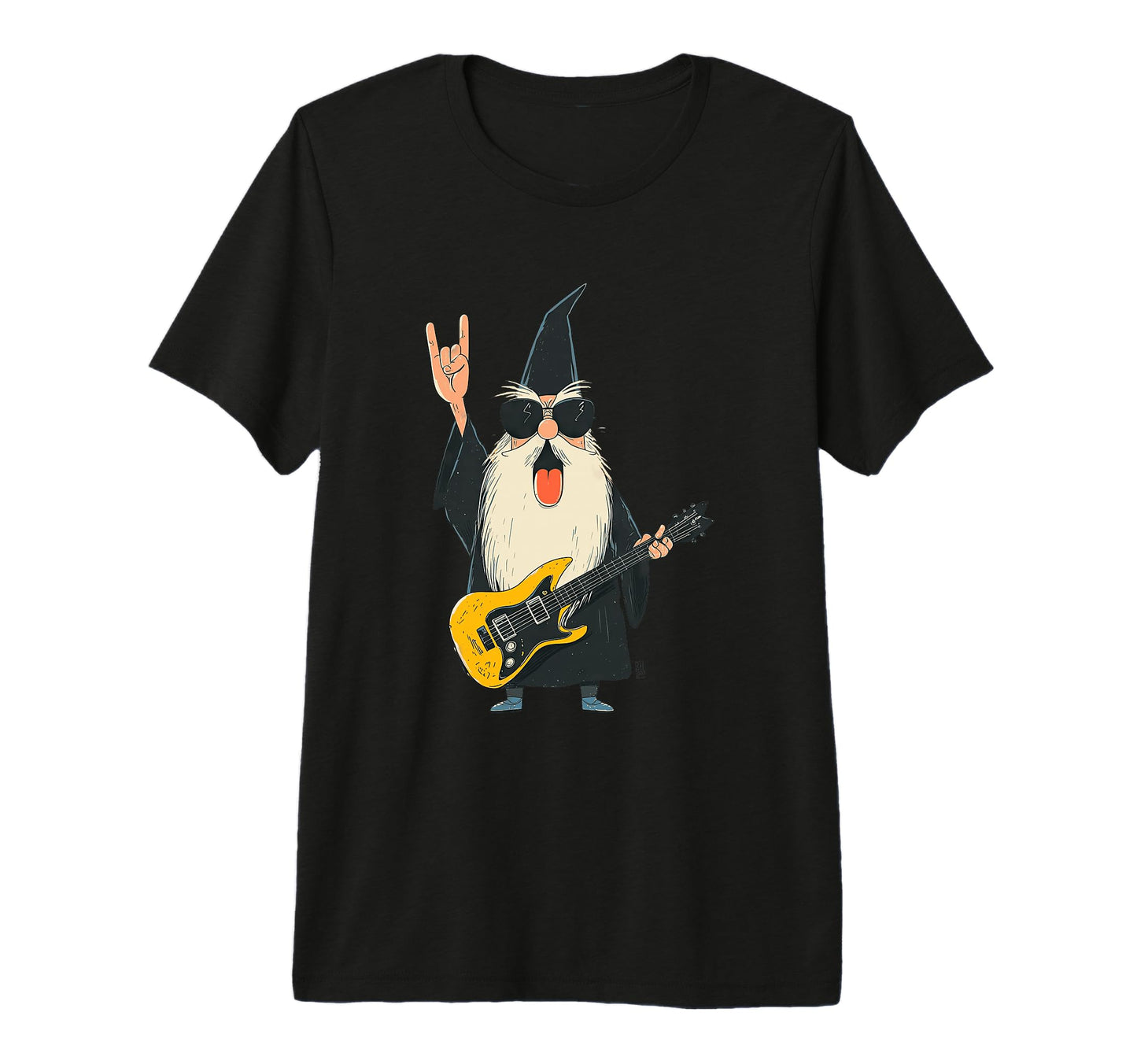 Funny Wizard Rock Guitar Player T-Shirt - Minimalist Print for Adults - T-Shirt, Sweatshirt, Hoodie