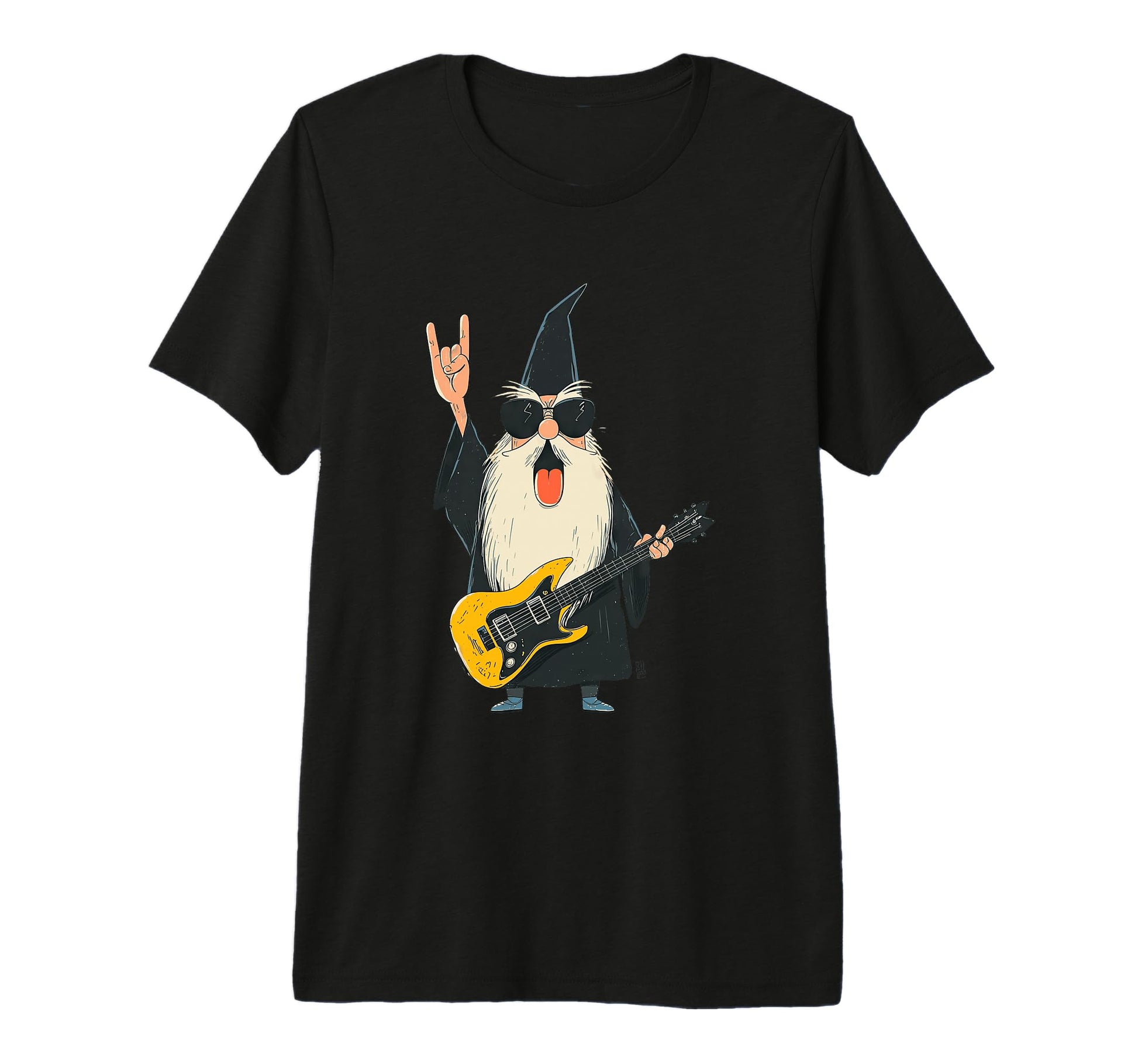 Funny Wizard Rock Guitar Player T-Shirt - Minimalist Print for Adults - T-Shirt, Sweatshirt, Hoodie