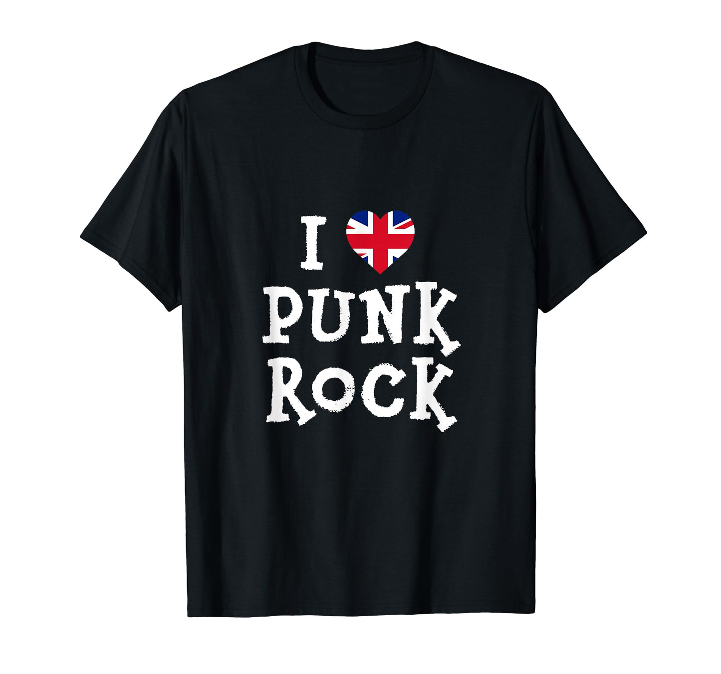I Love Punk Rock United Kingdom Flag T-Shirt - Graphic Print for Adults - T-Shirt, Sweatshirt, Hoodie