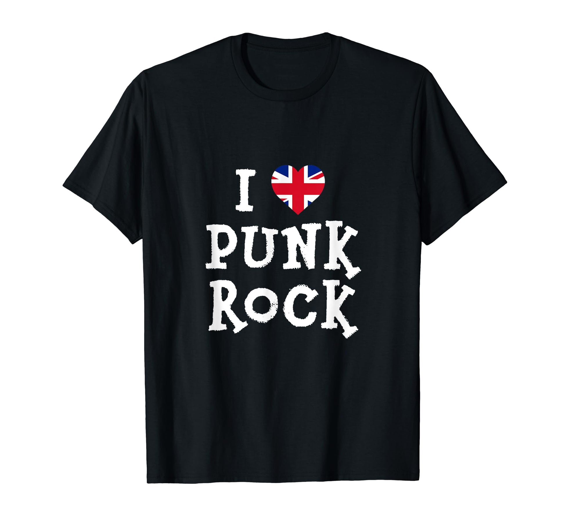 I Love Punk Rock United Kingdom Flag T-Shirt - Graphic Print for Adults - T-Shirt, Sweatshirt, Hoodie