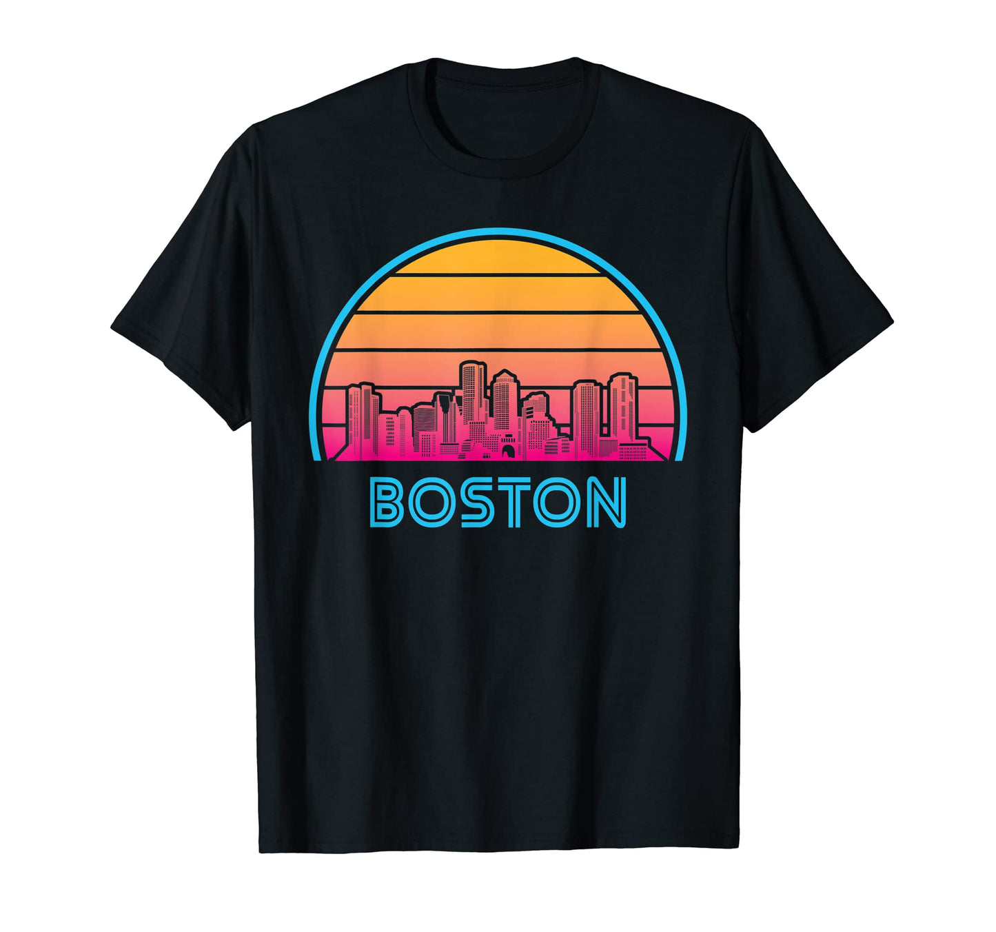 Boston Massachusetts Skyline City T-Shirt - Custom Art Print Unisex - T-Shirt, Sweatshirt, Hoodie