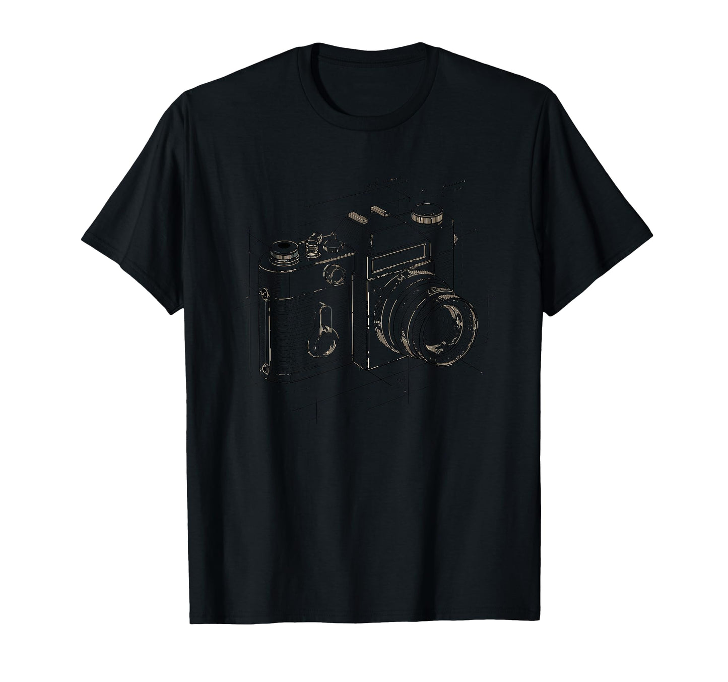 Exploded Camera Diagram Schematic Art T-Shirt - Graphic Print Unisex - T-Shirt, Sweatshirt, Hoodie