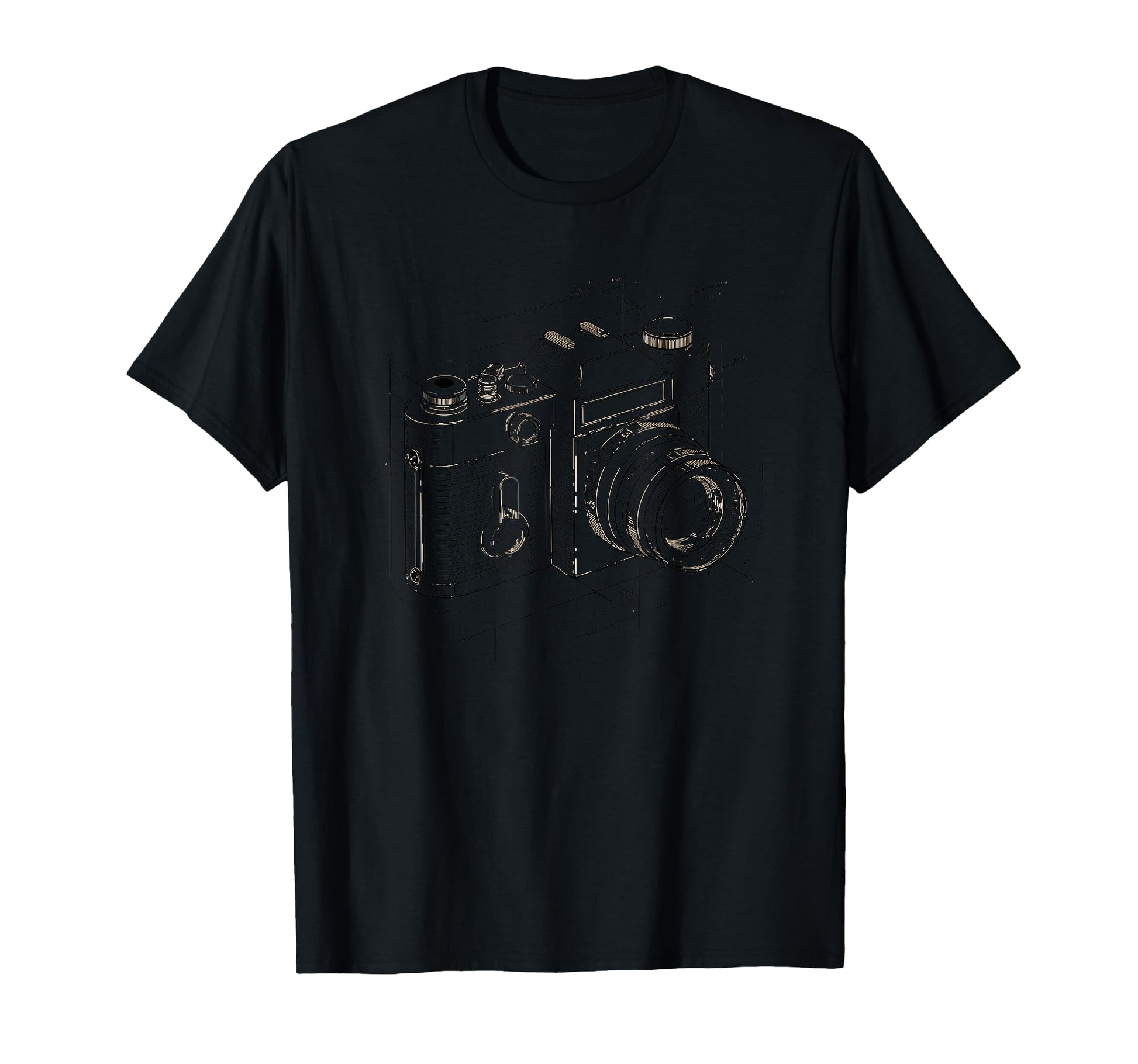 Exploded Camera Diagram Schematic Art T-Shirt - Graphic Print Unisex - T-Shirt, Sweatshirt, Hoodie