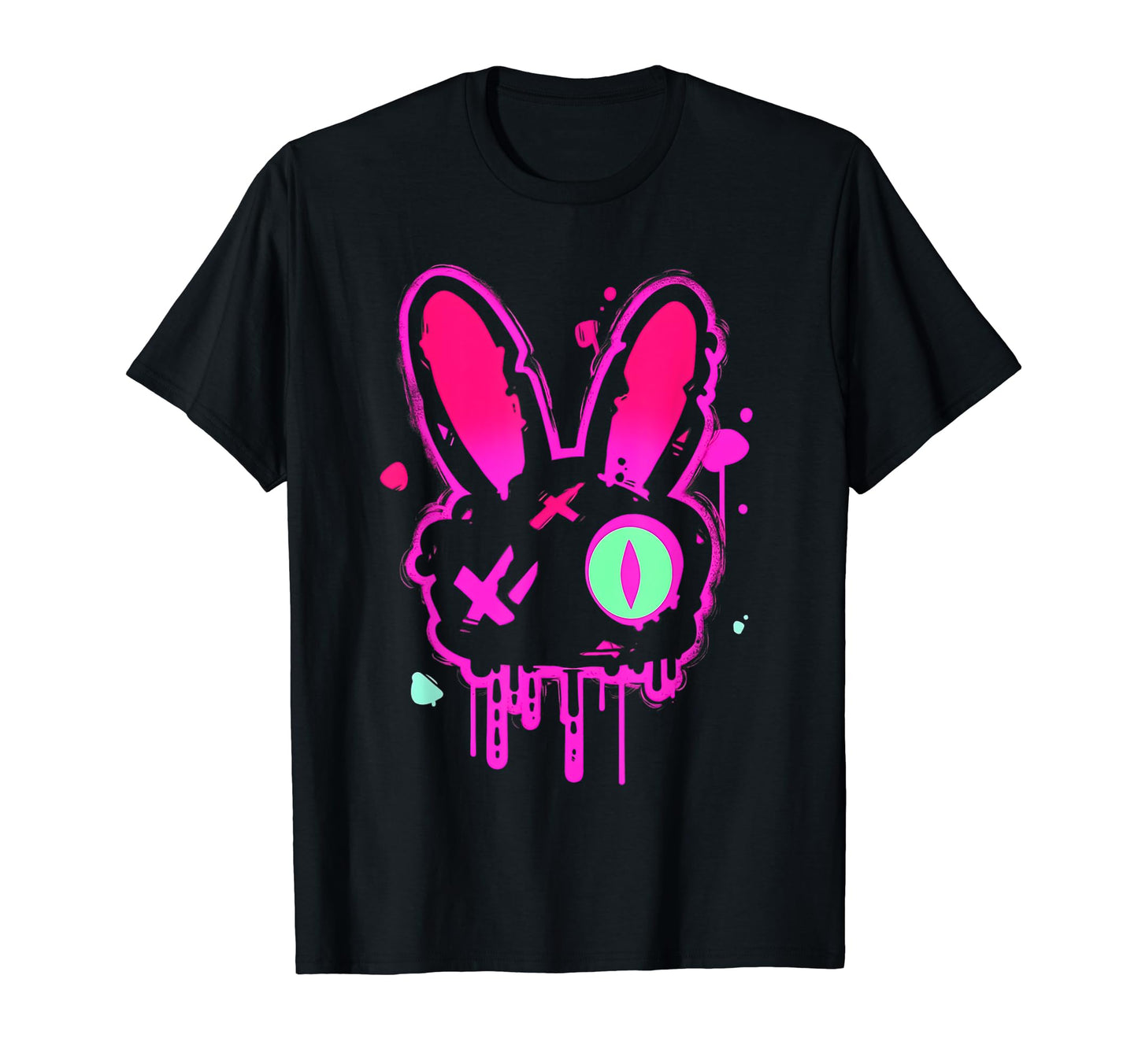 Grunge Graffiti Rabbit Pastel Goth T-Shirt - Fun Novelty Design Men Women - T-Shirt, Sweatshirt, Hoodie