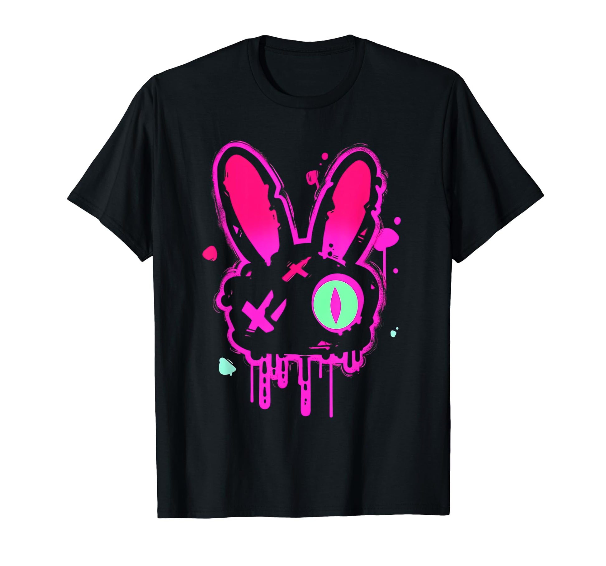Grunge Graffiti Rabbit Pastel Goth T-Shirt - Fun Novelty Design Men Women - T-Shirt, Sweatshirt, Hoodie