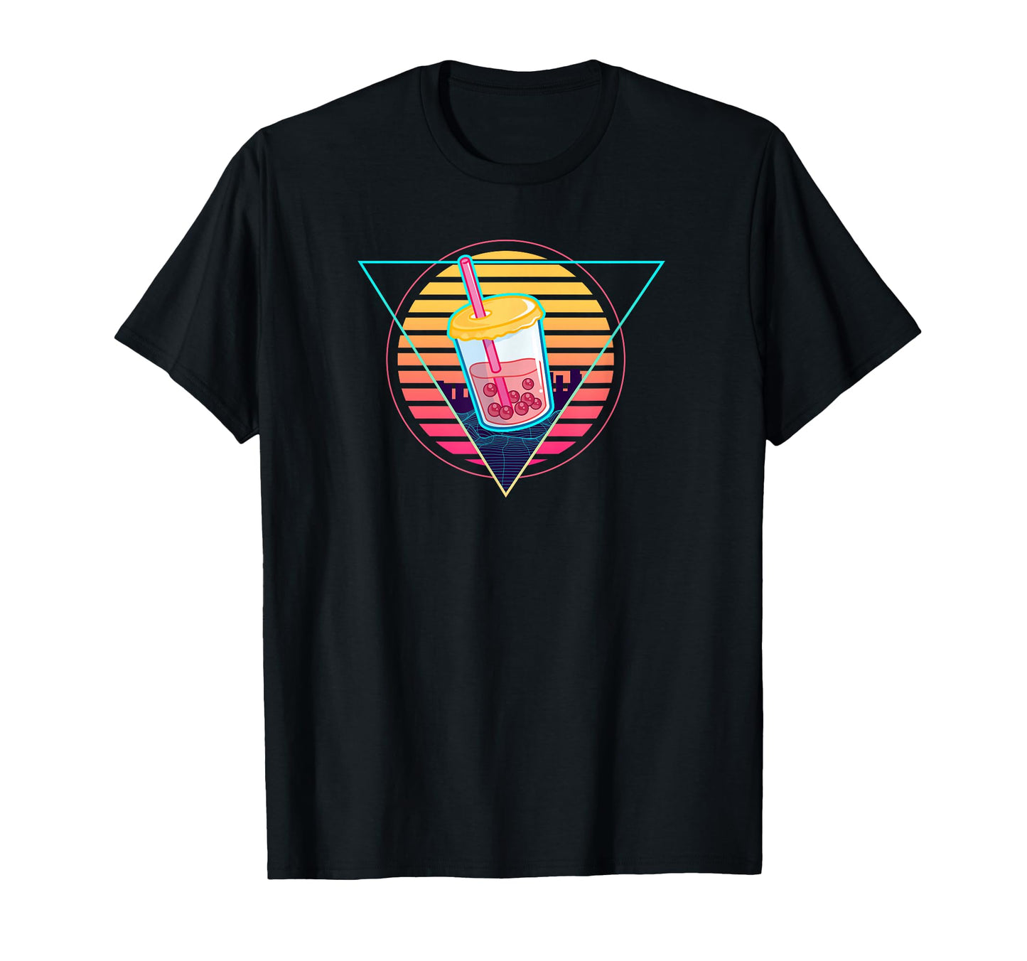 Futuristic Synthwave Vaporwave City T-Shirt - Streetwear Style Men Women - T-Shirt, Sweatshirt, Hoodie