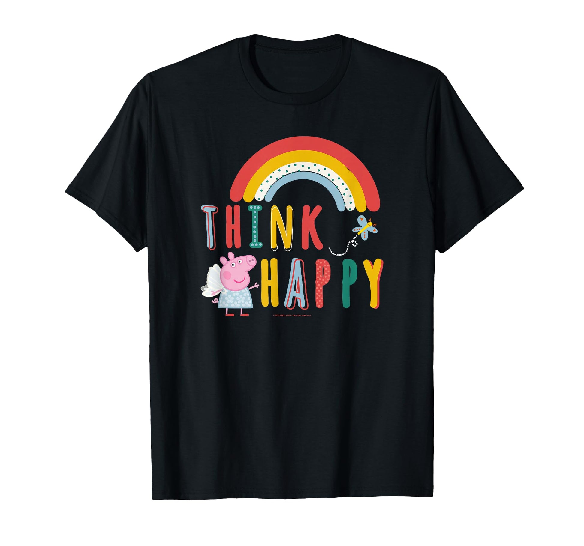 Peppa Pig Think Happy Rainbow Logo T-Shirt - Casual Everyday Wear Unisex - T-Shirt, Sweatshirt, Hoodie