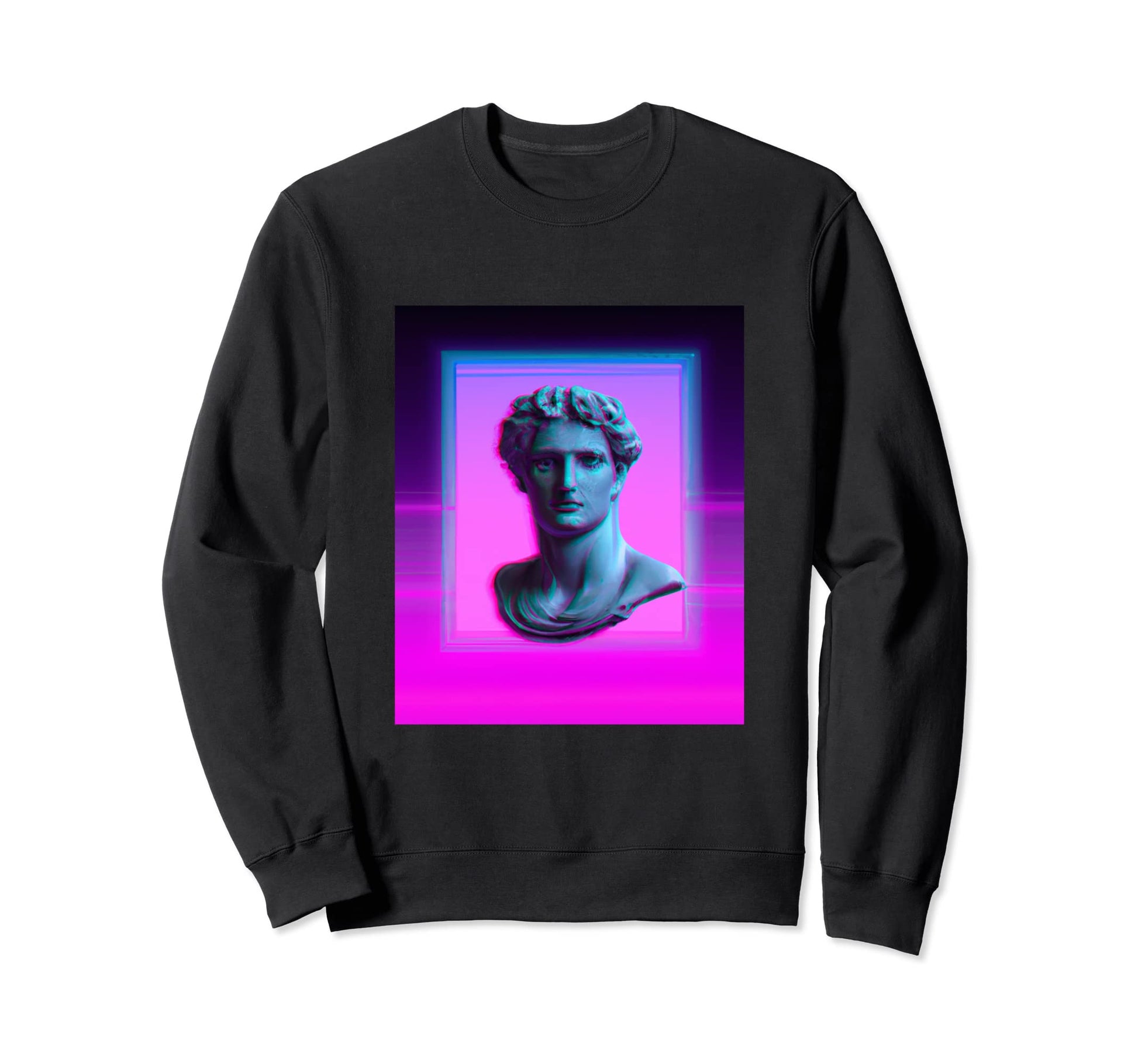Vaporwave Bust Greek Bust Sweatshirt - Fun Novelty Design for Adults - T-Shirt, Sweatshirt, Hoodie
