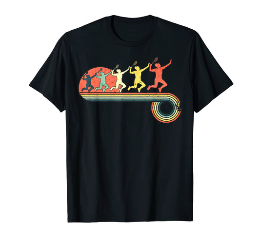 Badminton Player Smash Sunset Rainbow T-Shirt - Minimalist Print Unisex - T-Shirt, Sweatshirt, Hoodie