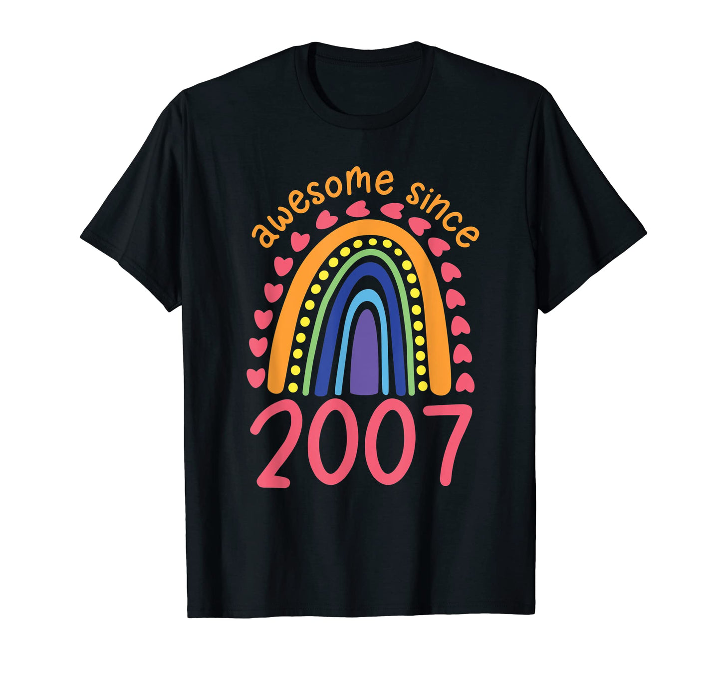 Awesome Since 2007 Boho Colorful T-Shirt - Casual Everyday Wear Men Women - T-Shirt, Sweatshirt, Hoodie