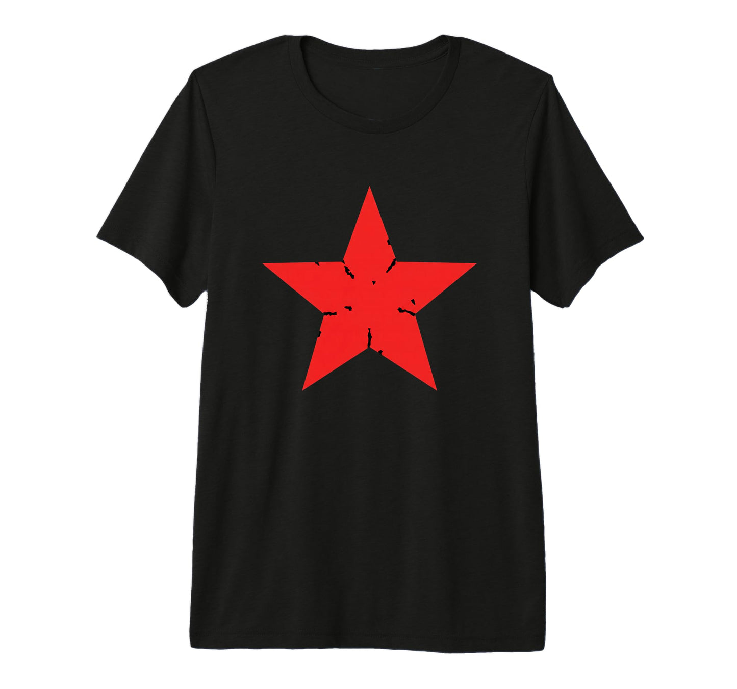 Red Distressed Star Nostalgia Punk 80S T-Shirt - Custom Art Print Unisex - T-Shirt, Sweatshirt, Hoodie