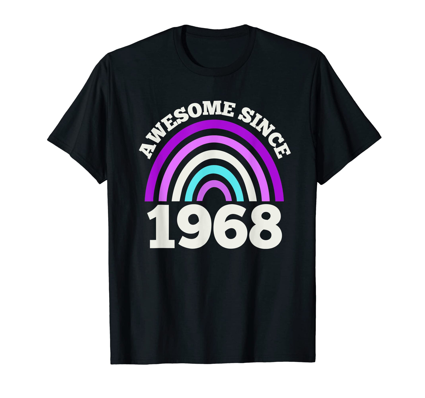 Awesome Since 1968 Purple Rainbow T-Shirt - Custom Art Print for Adults - T-Shirt, Sweatshirt, Hoodie