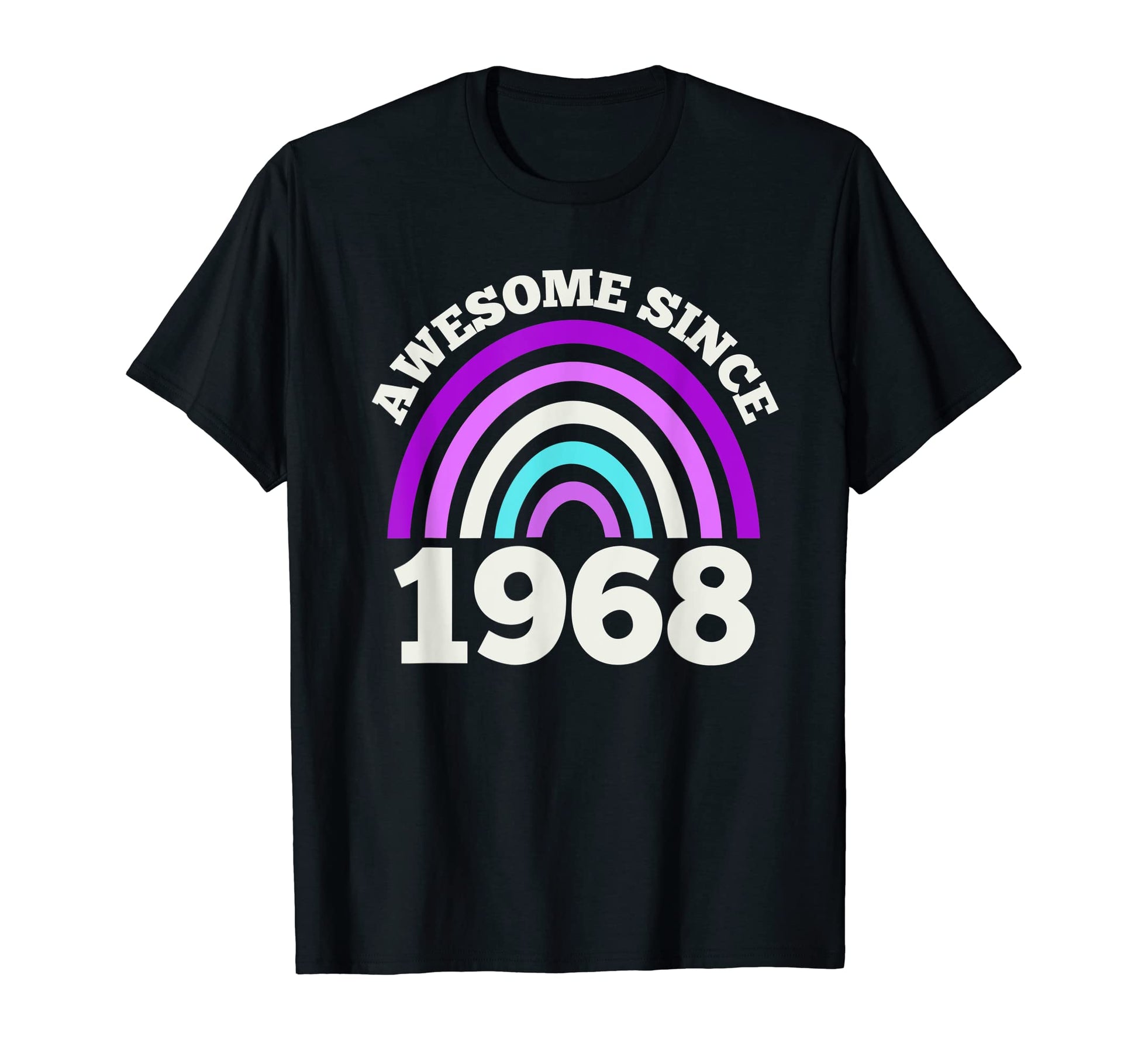 Awesome Since 1968 Purple Rainbow T-Shirt - Custom Art Print for Adults - T-Shirt, Sweatshirt, Hoodie
