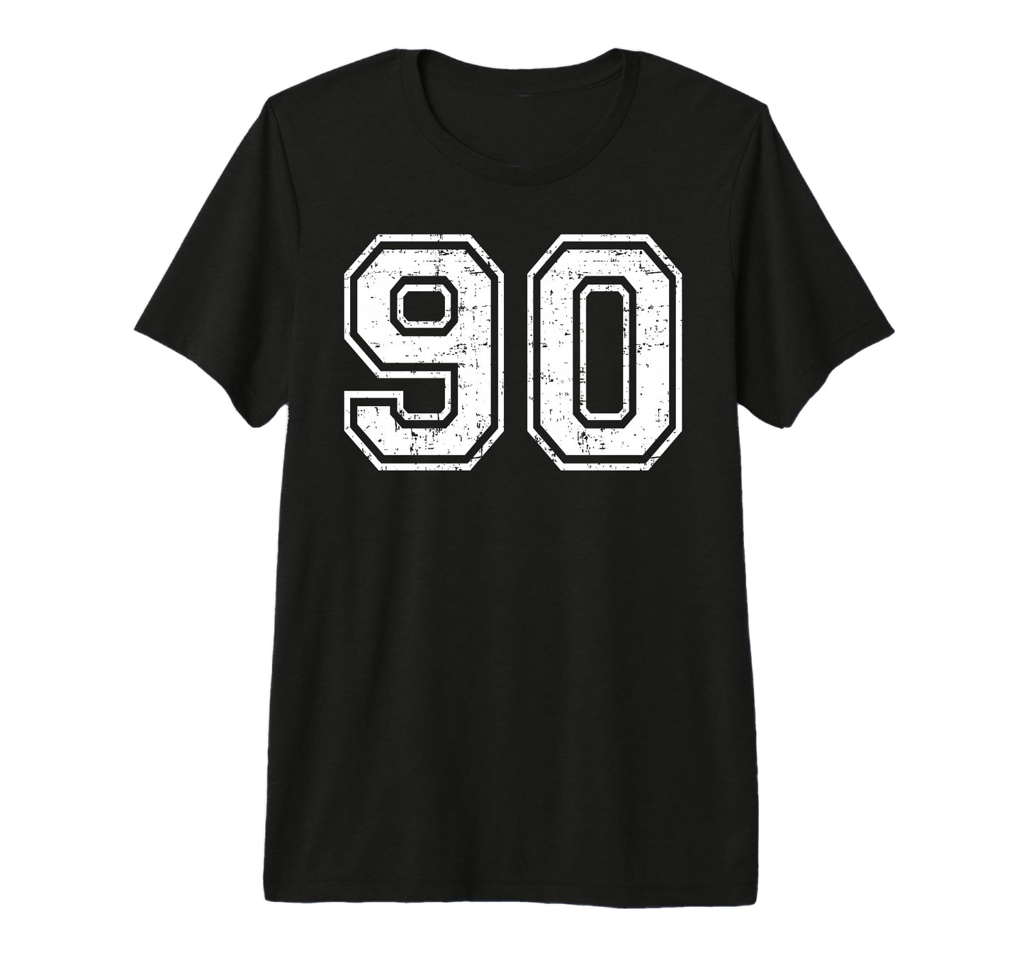 90 Number Ninety Team Sports Grunge T-Shirt - Graphic Print for Adults - T-Shirt, Sweatshirt, Hoodie