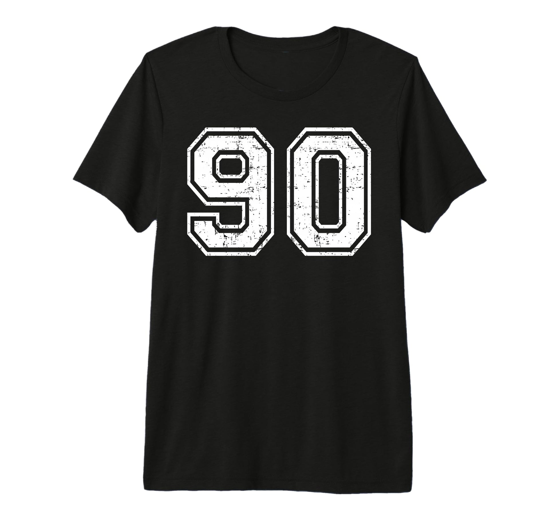 90 Number Ninety Team Sports Grunge T-Shirt - Graphic Print for Adults - T-Shirt, Sweatshirt, Hoodie