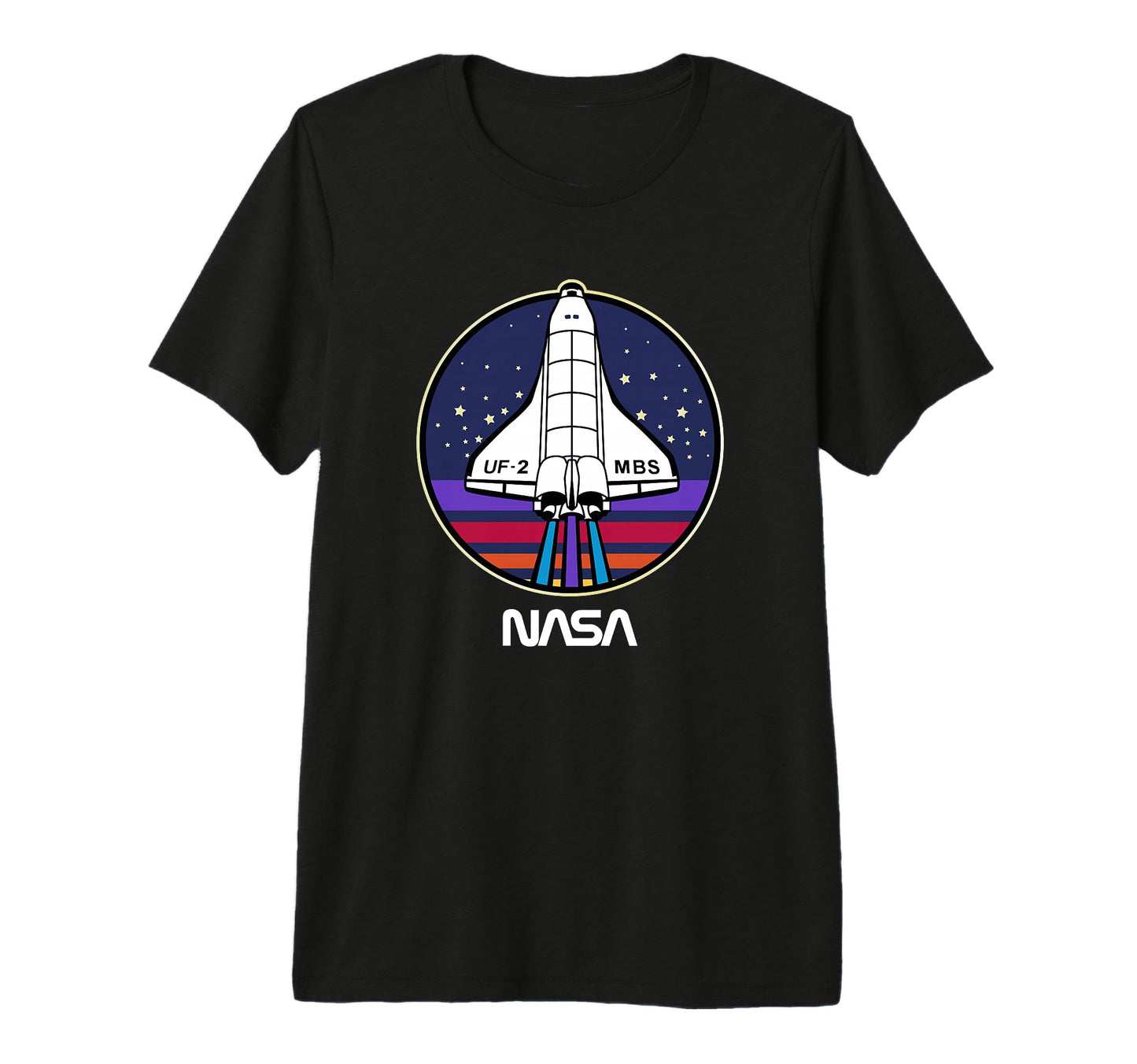 Nasa Space Shuttle Rainbow Stripe T-Shirt - Casual Everyday Wear Men Women - T-Shirt, Sweatshirt, Hoodie